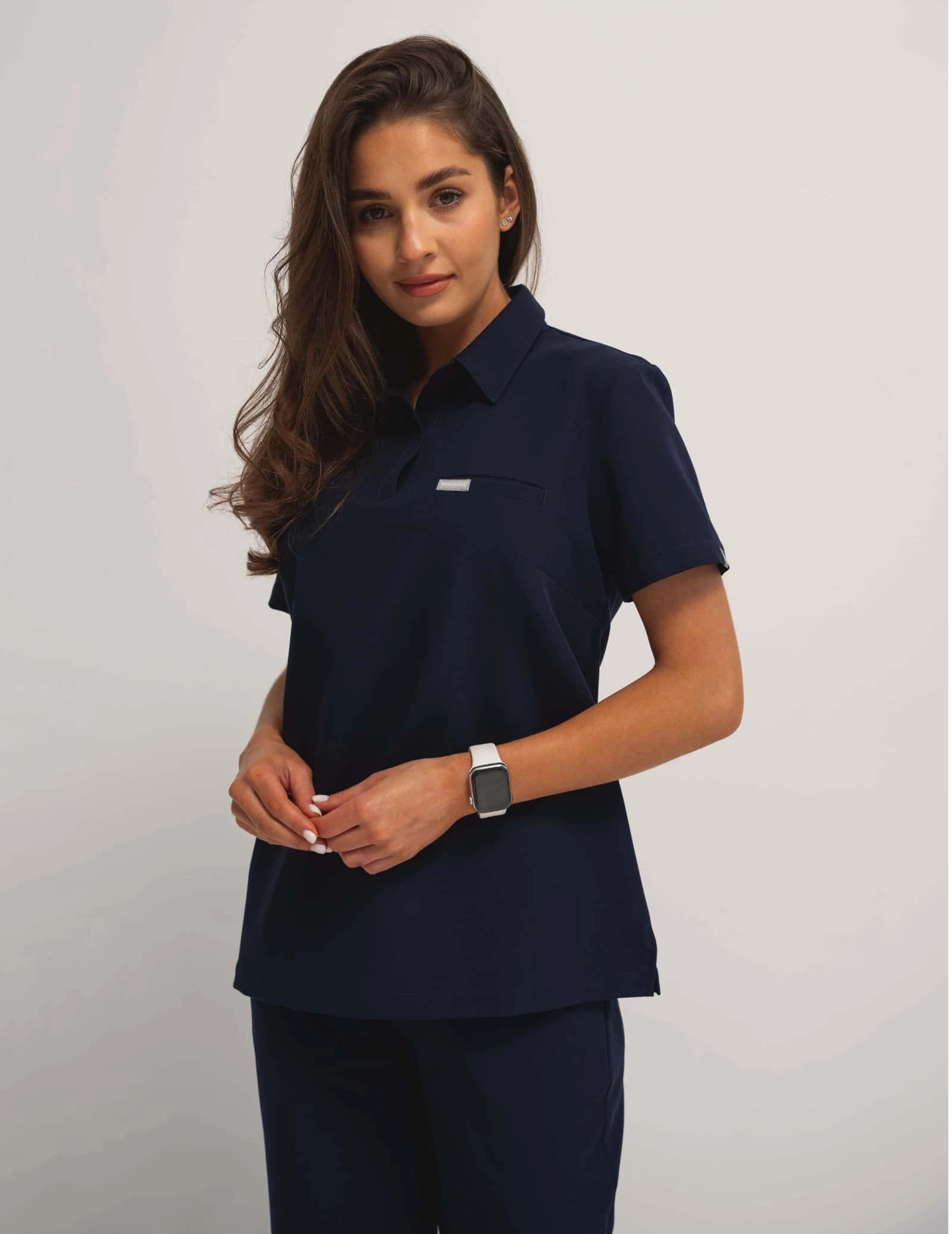 Medical Scrub Top Polo - DARK NAVY