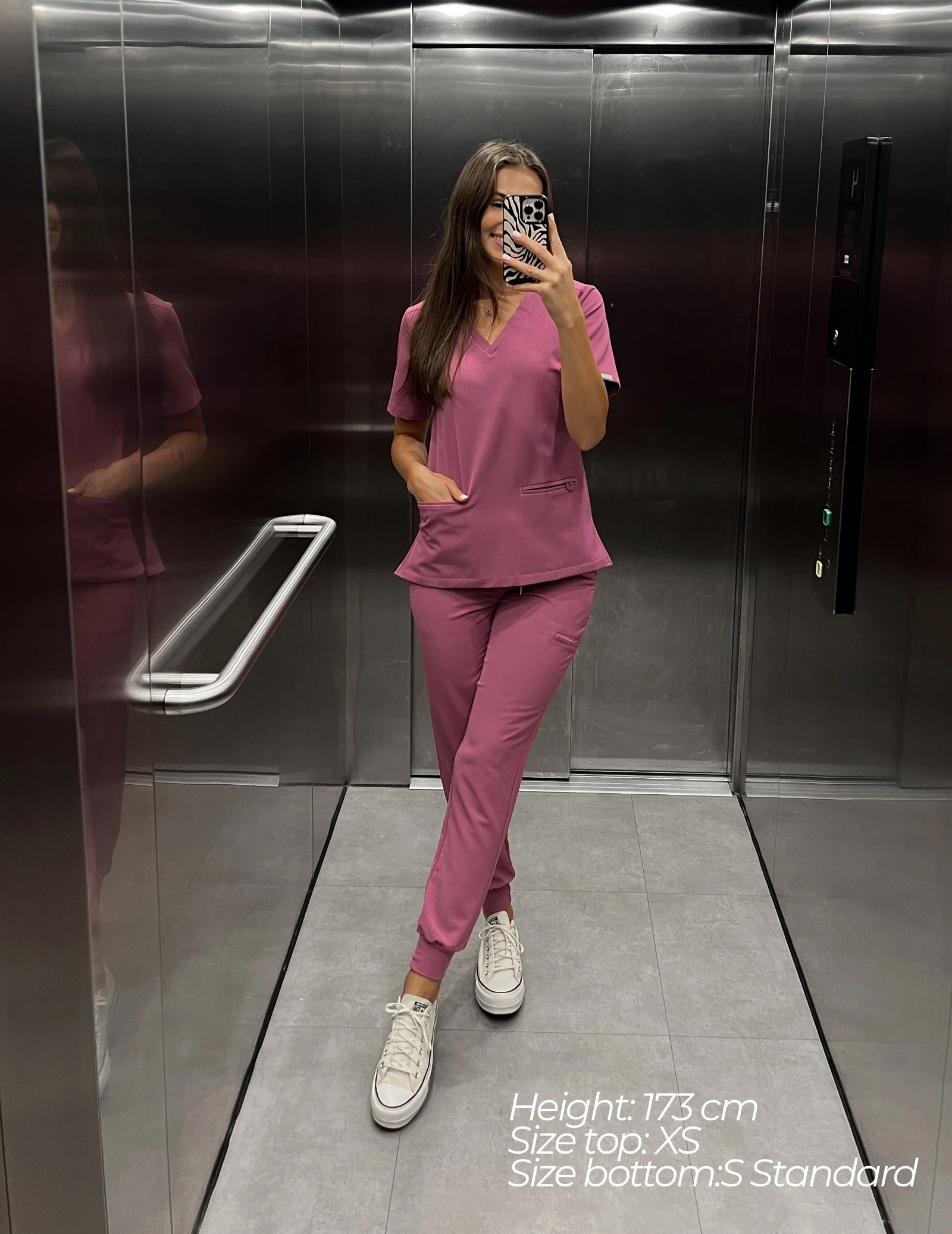 Medical Scrub Top Casy- BERRY SHAKE