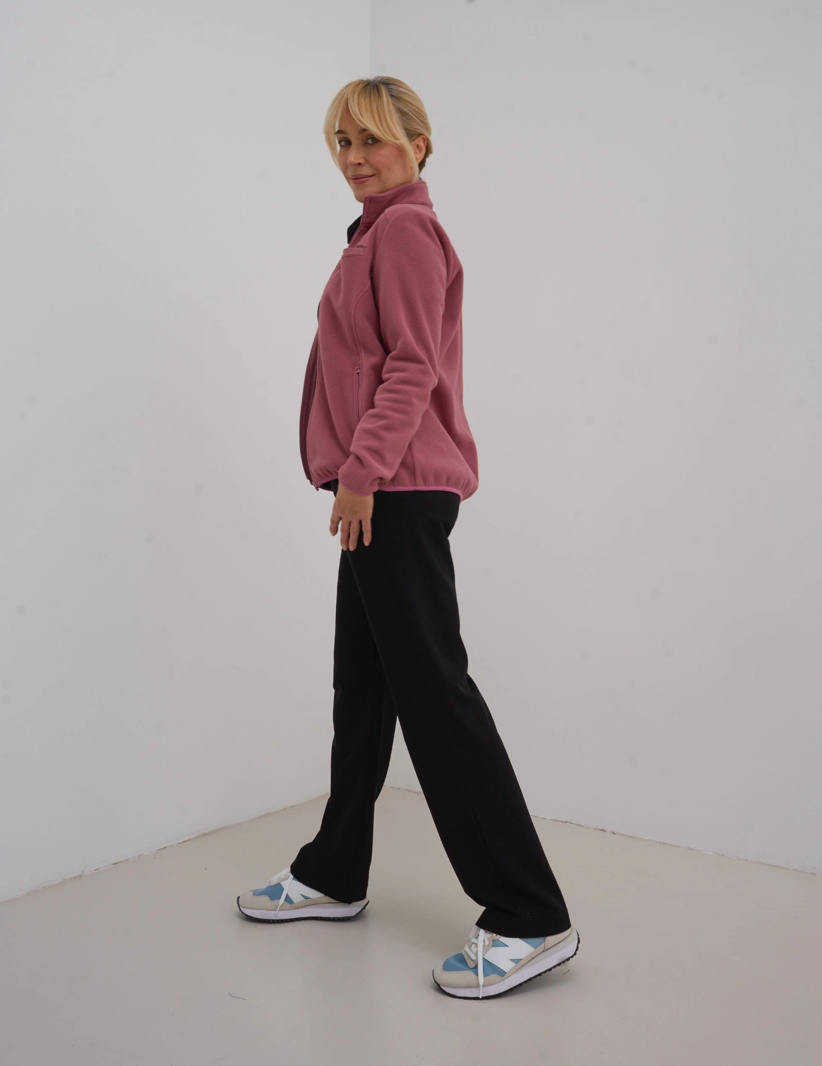 Women's COZY HEAT fleece sweatshirt - Woodrose