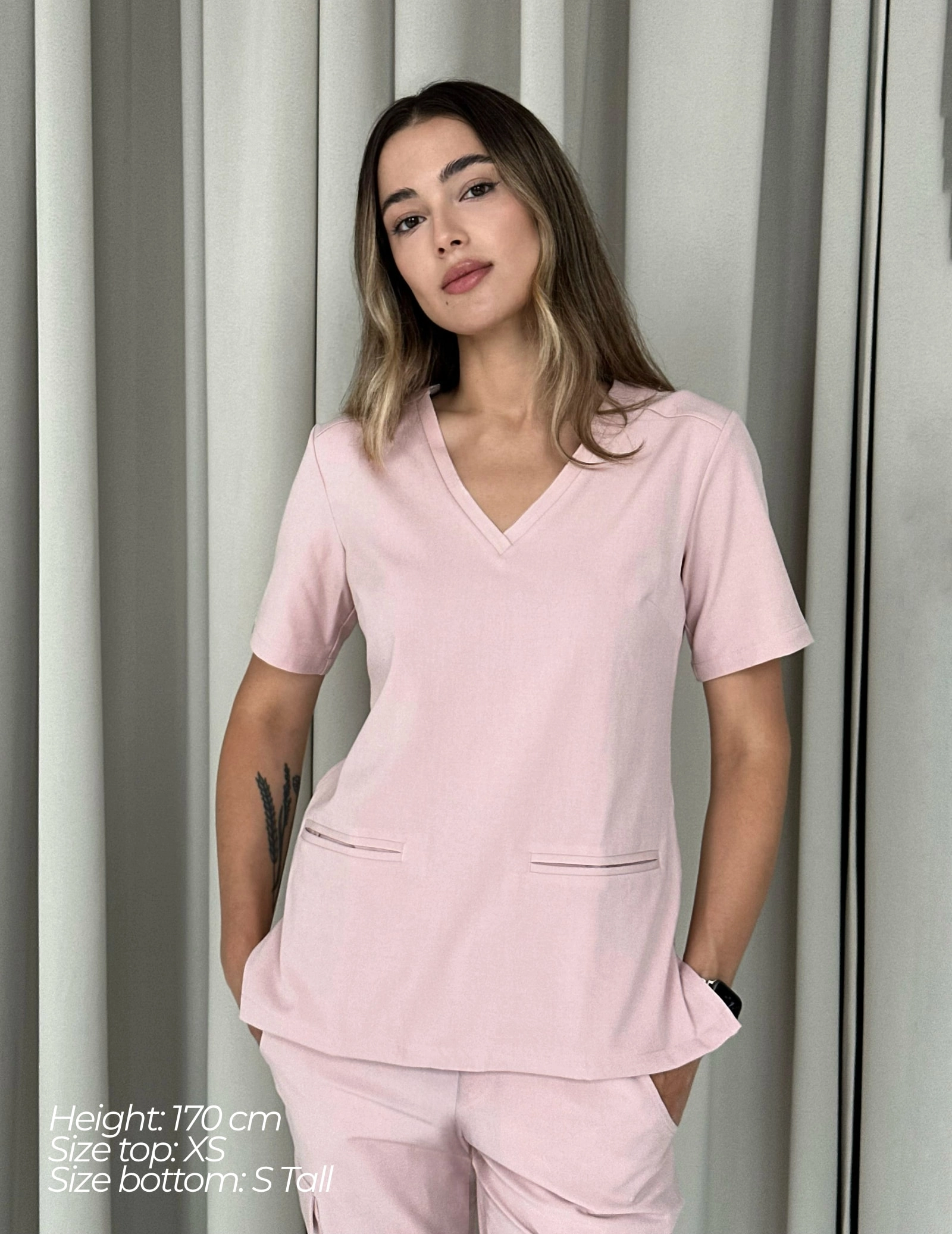 Medical Scrub Top Casy- DUSTY ROSE