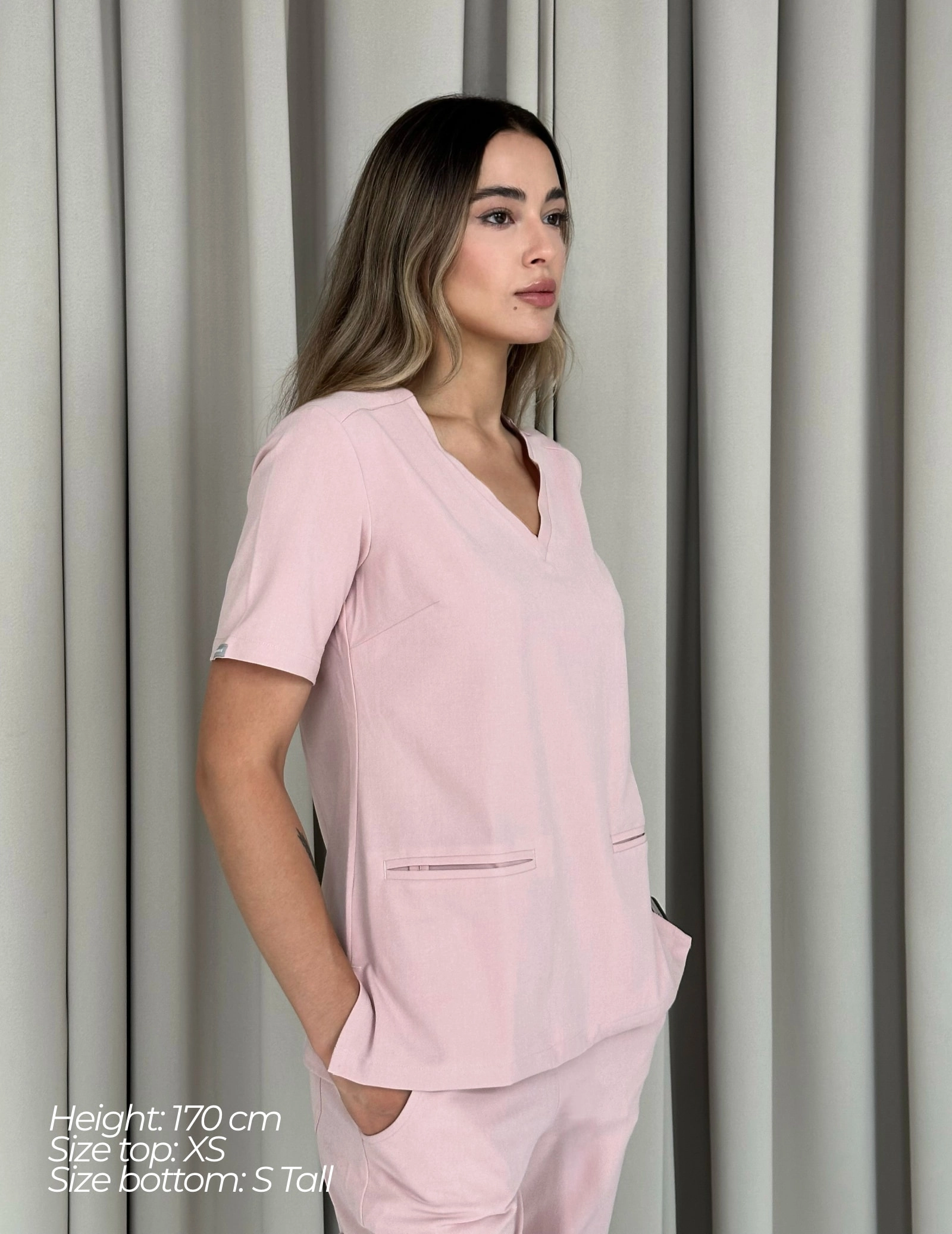 Medical Scrub Top Casy- DUSTY ROSE
