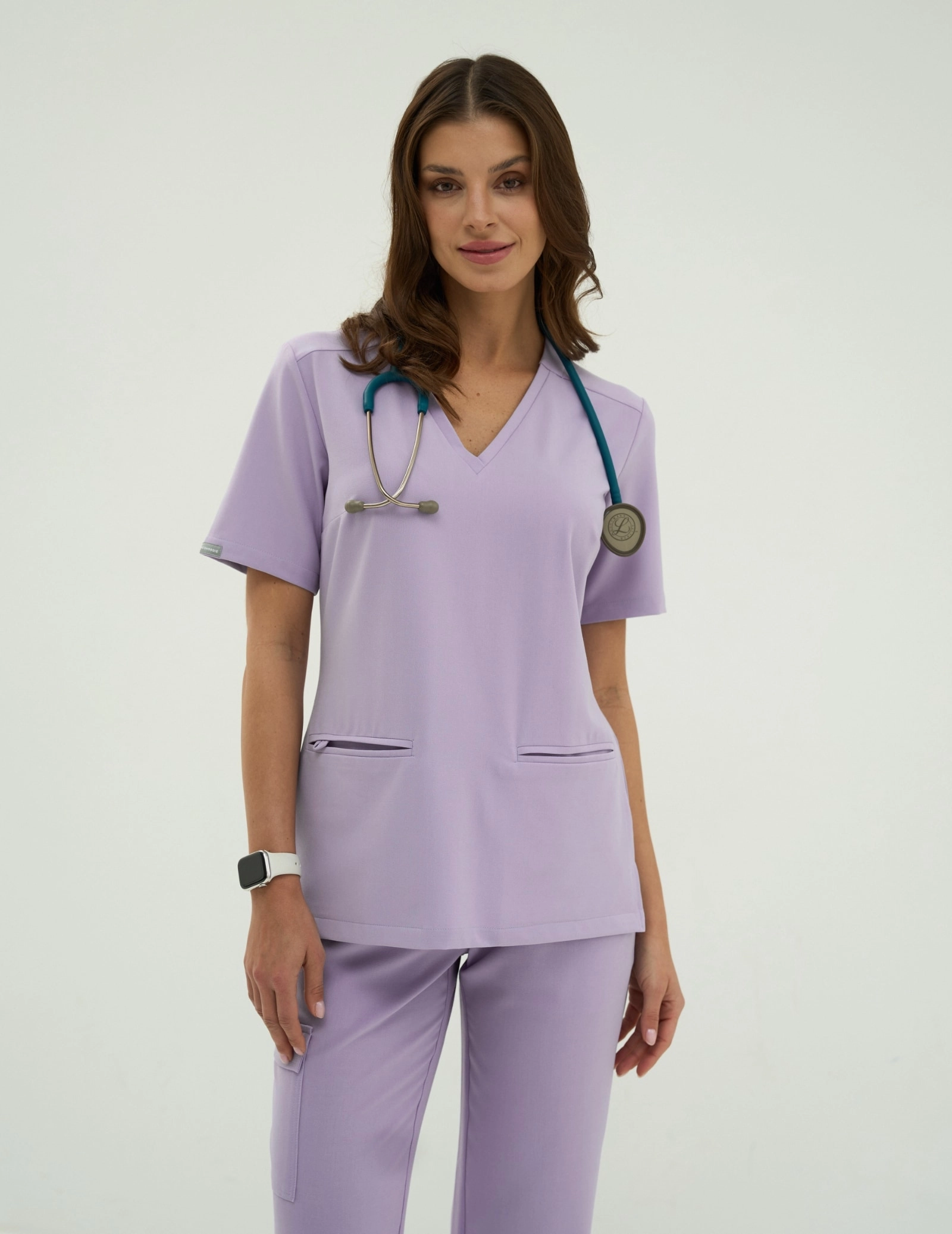 Medical Scrub Top Casy - PURPLE HEATHER