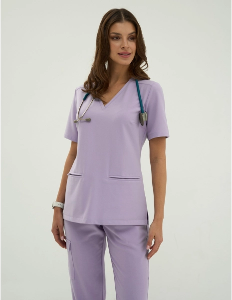 Medical Scrub Top Casy - PURPLE HEATHER