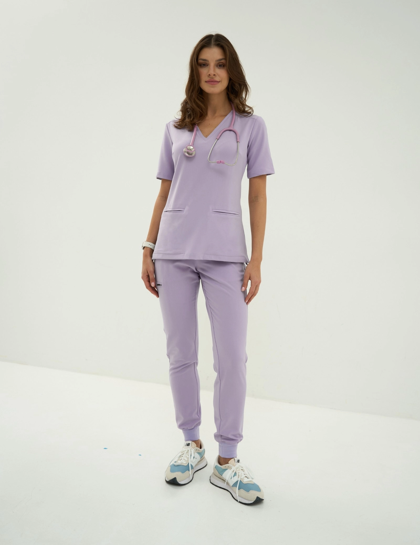Medical Scrub Top Casy - PURPLE HEATHER
