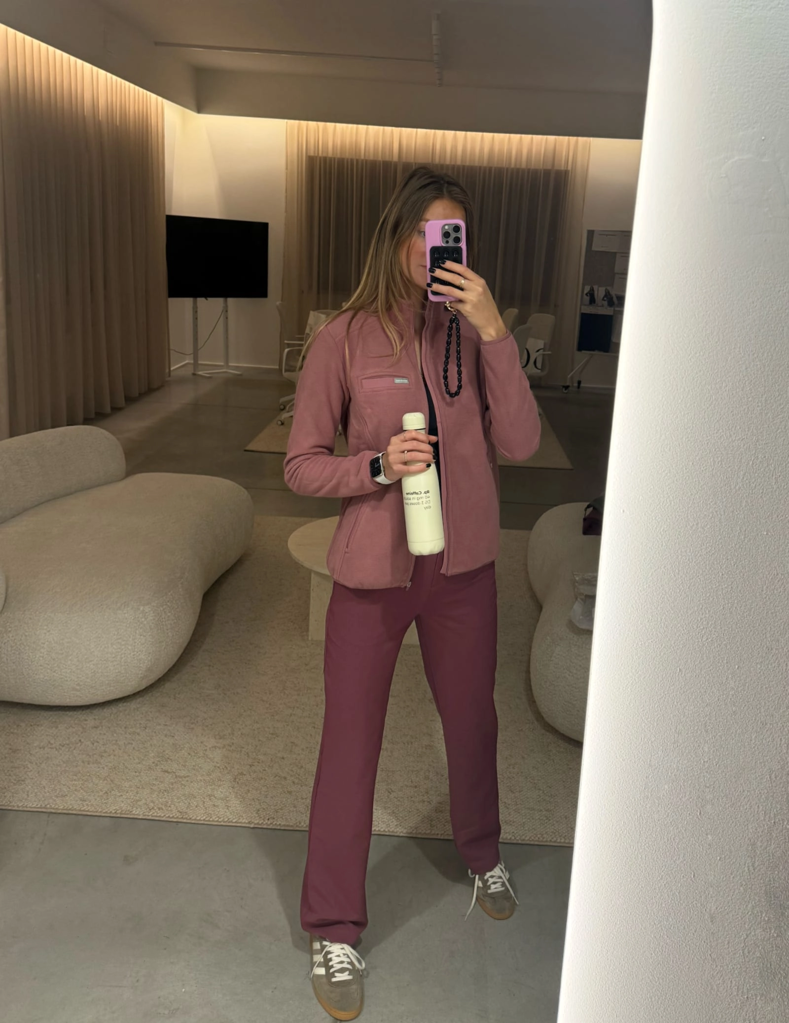 Women's COZY HEAT fleece sweatshirt - Woodrose
