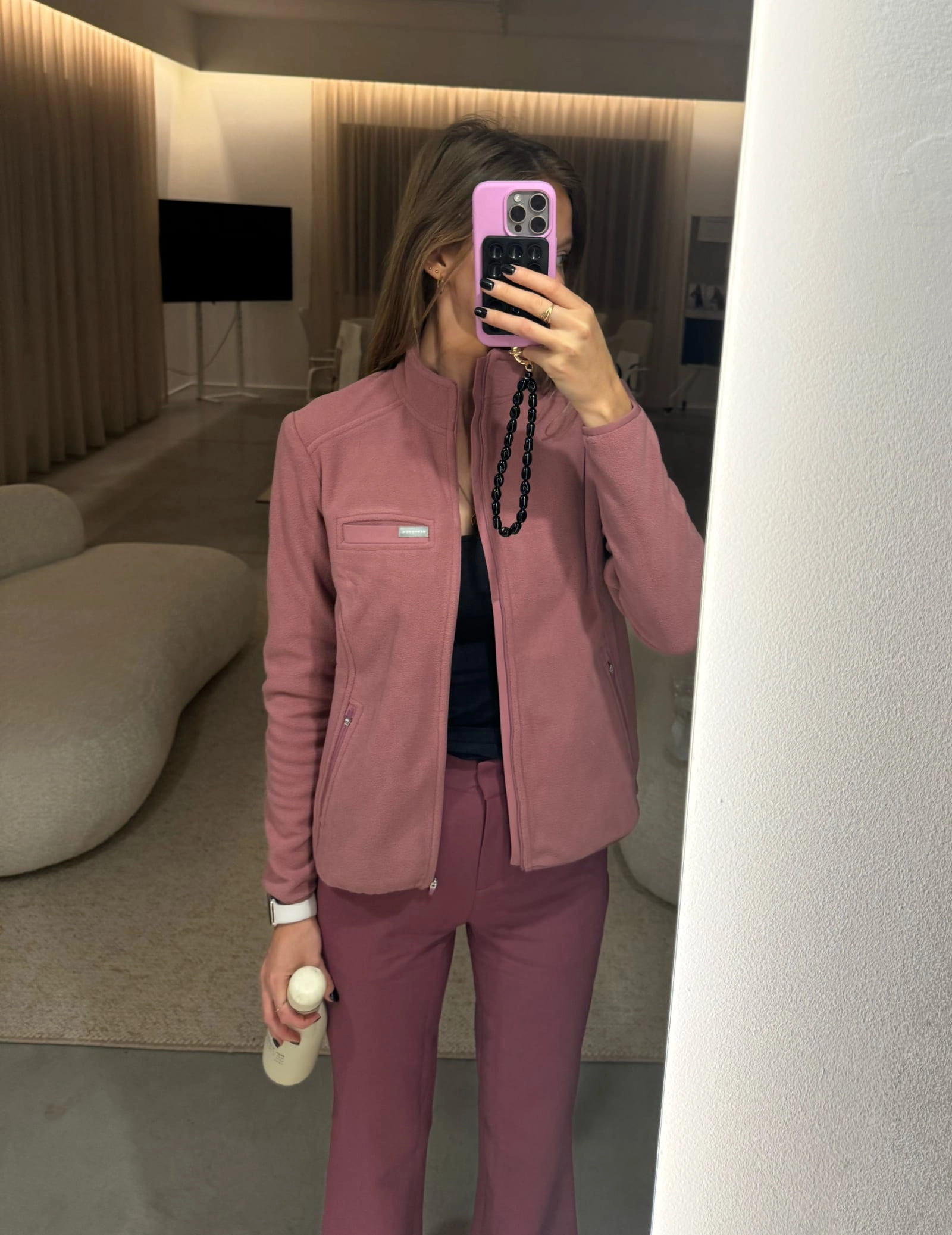 Women's COZY HEAT fleece sweatshirt - Woodrose