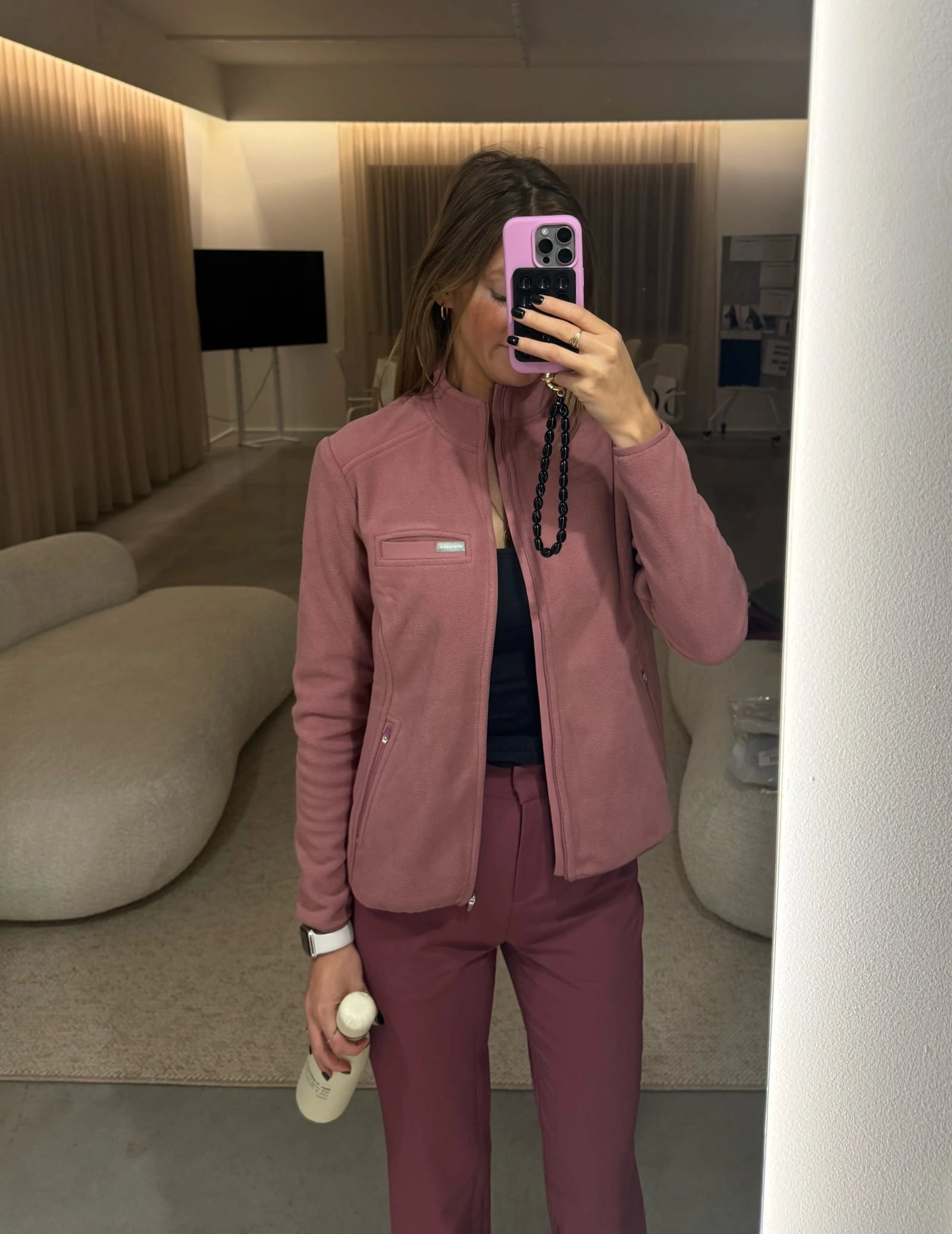 Women's COZY HEAT fleece sweatshirt - Woodrose