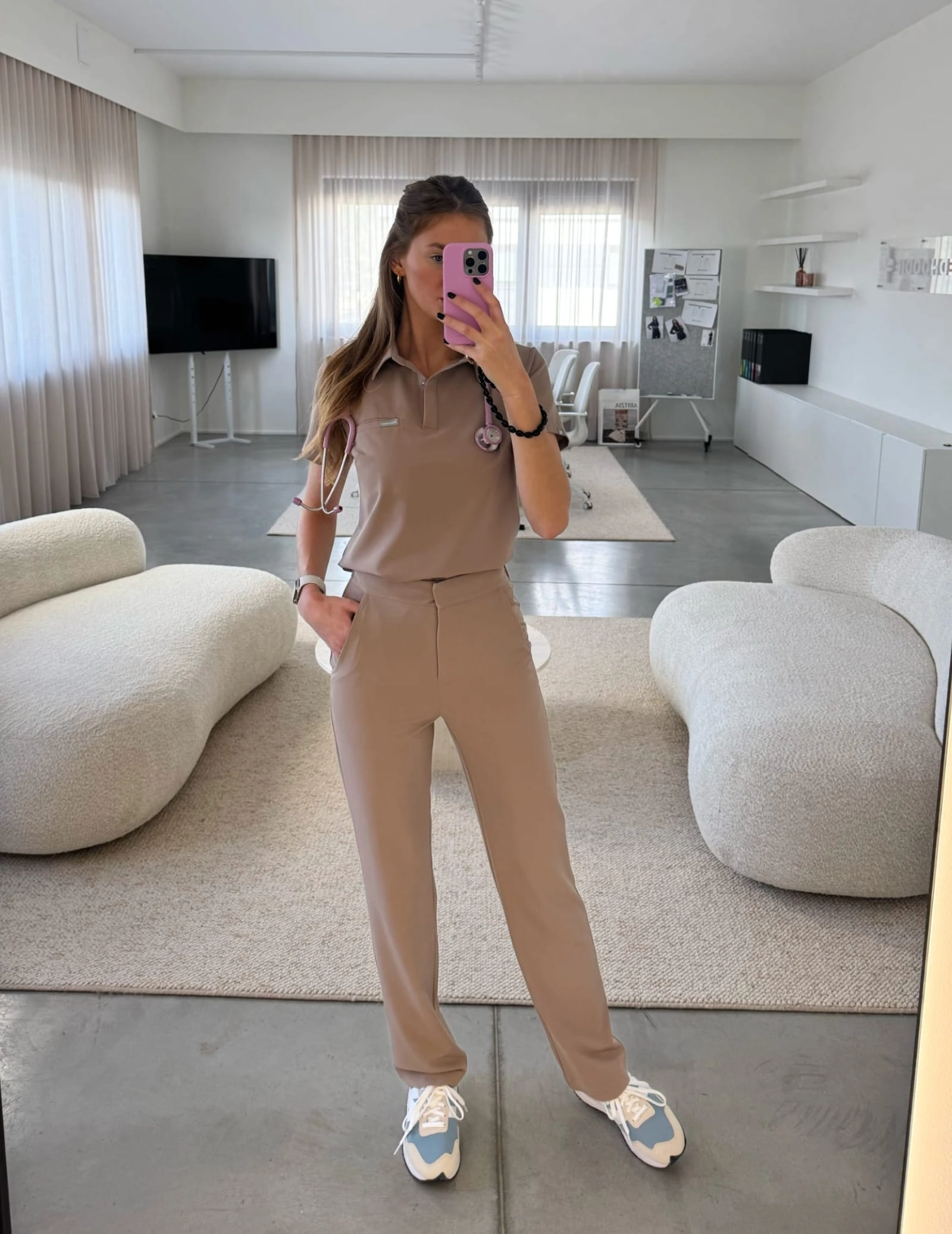 Women's Medical Scrub Pants Tiffany - BEIGE