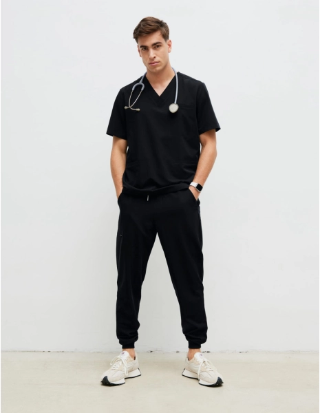 Men's Jogger Scrub Pants - Black