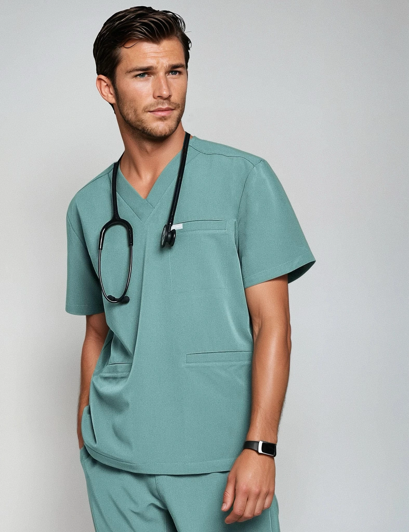 Scrub Top Birbal - DUSTY GREEN