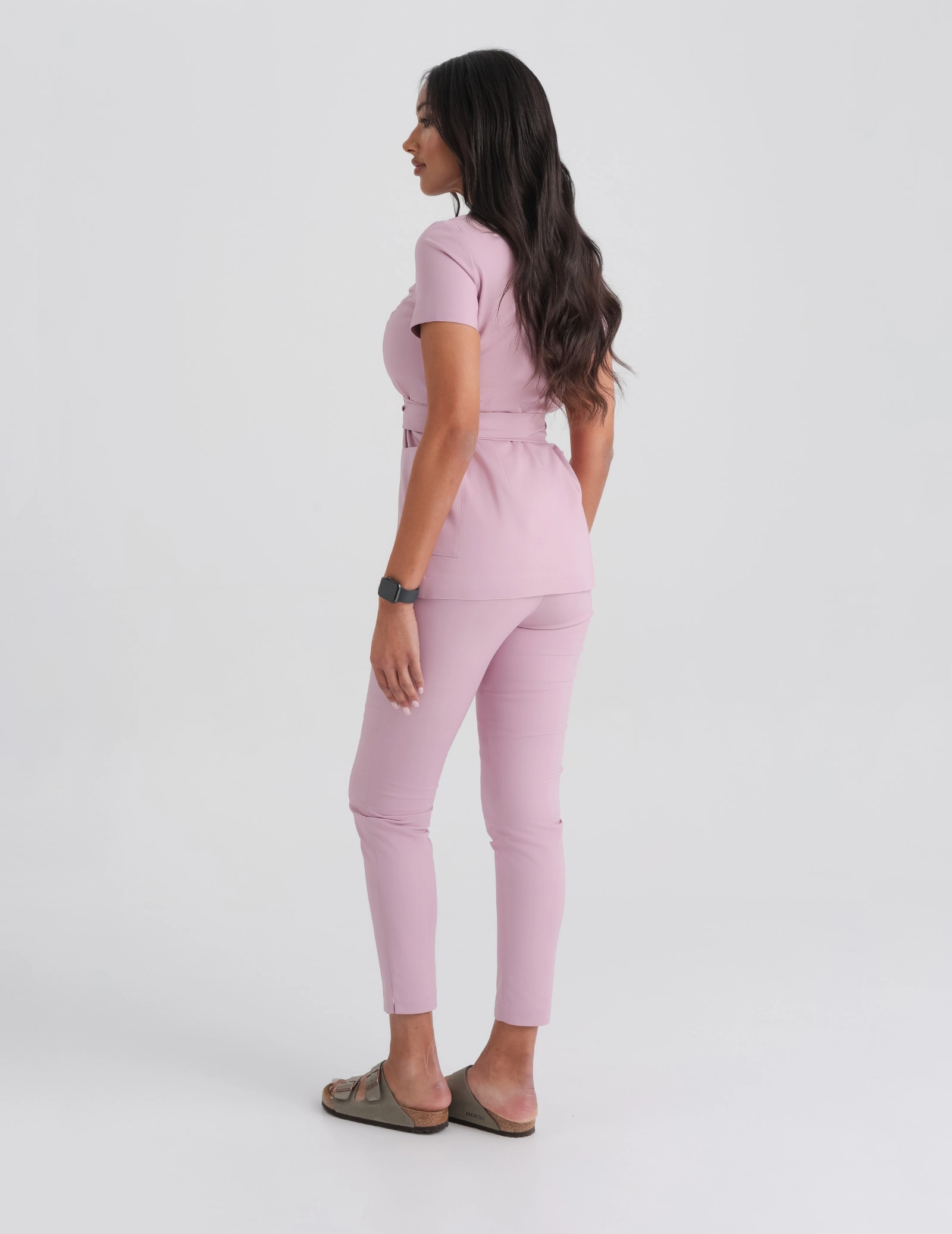 Medical Scrub Top Tie-Back Auri - FRENCH PINK