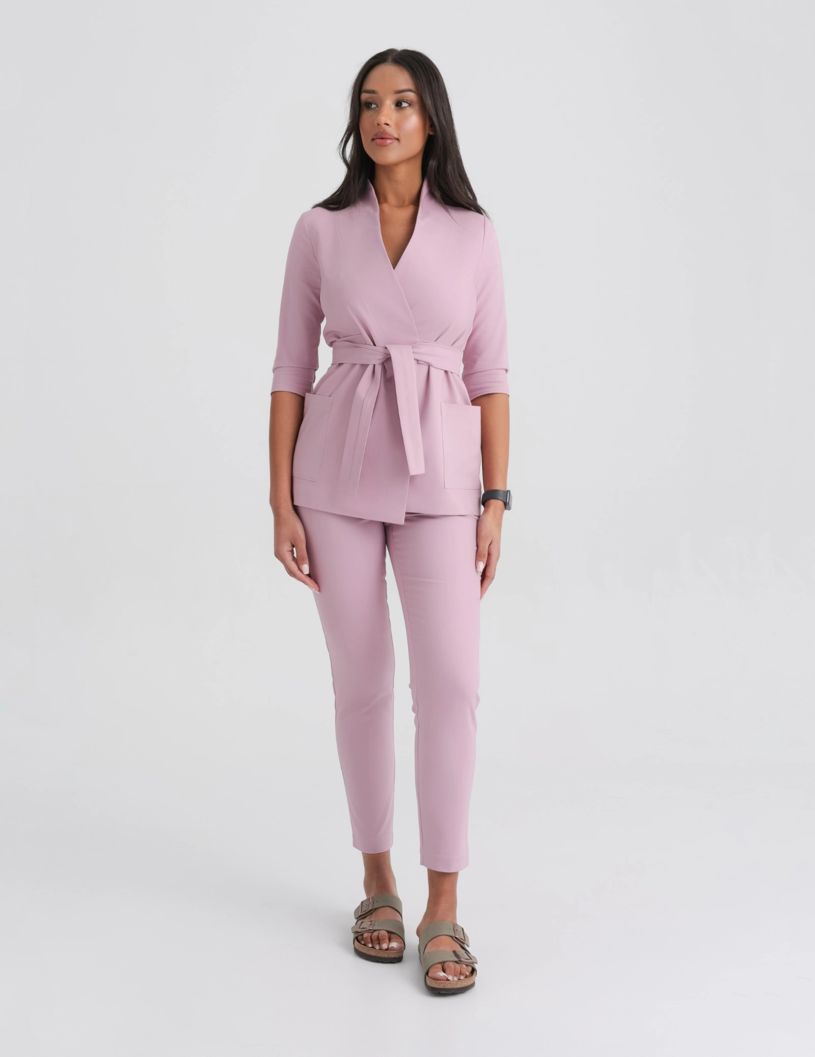 Women's Medical Scrub Pants Slim Fit- FRENCH PINK