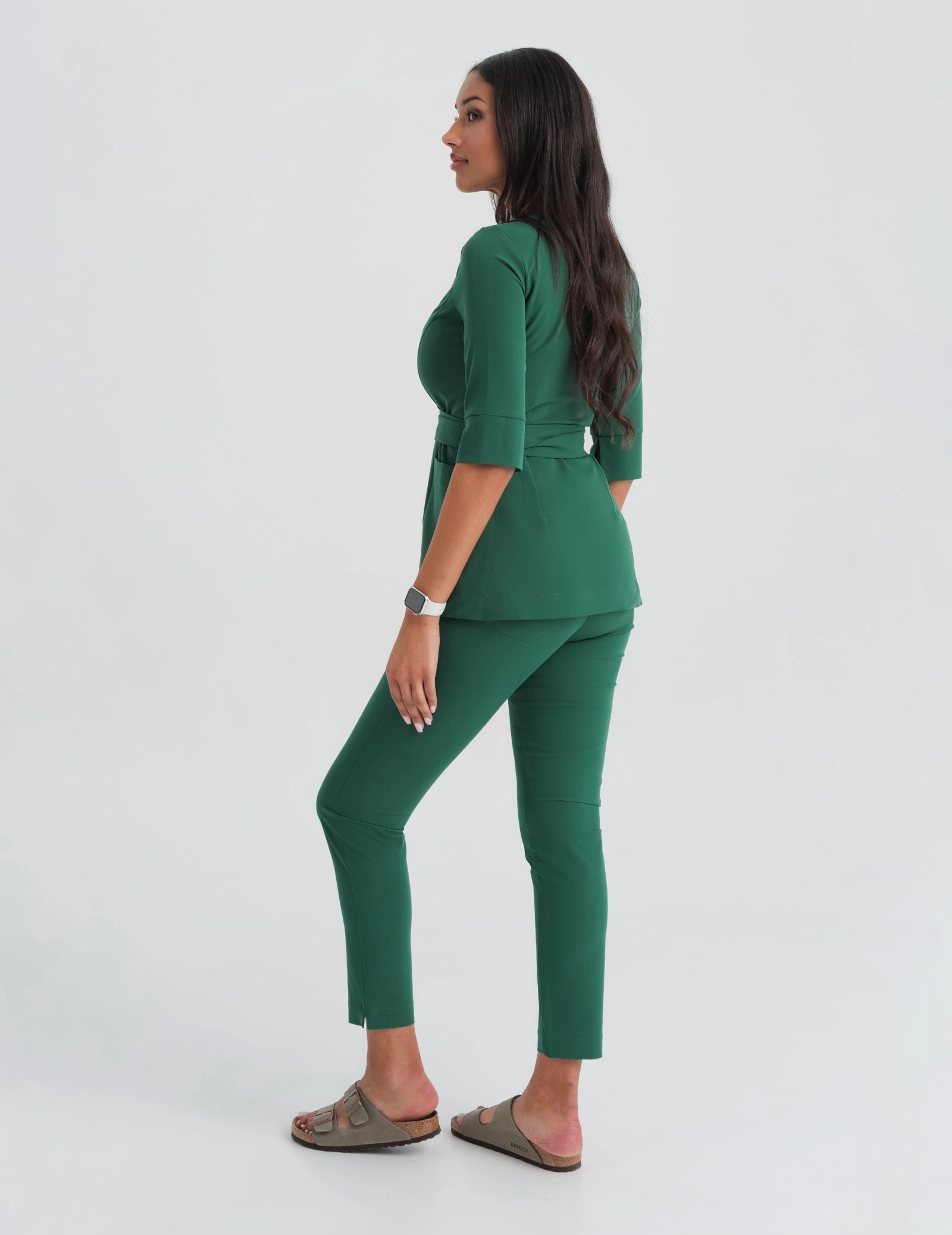 Medical Scrub Top Tie-Back Rosalie - EDEN GREEN