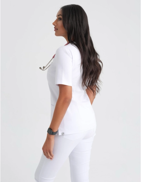 Medical Scrub Top Casy - WHITE