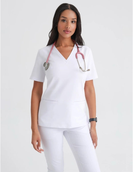 Medical Scrub Top Casy - WHITE