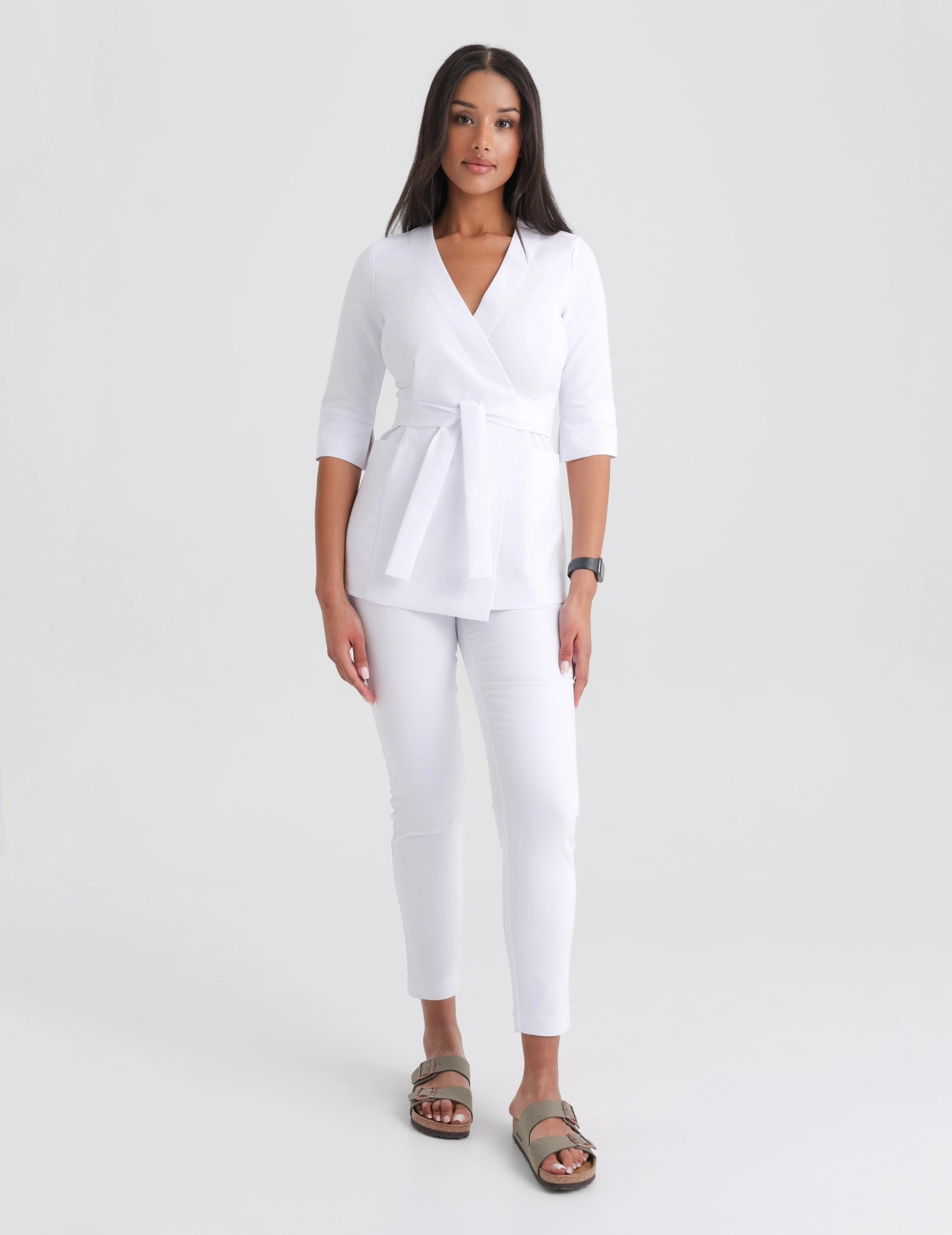 Women's Medical Scrub Pants Slim Fit - WHITE