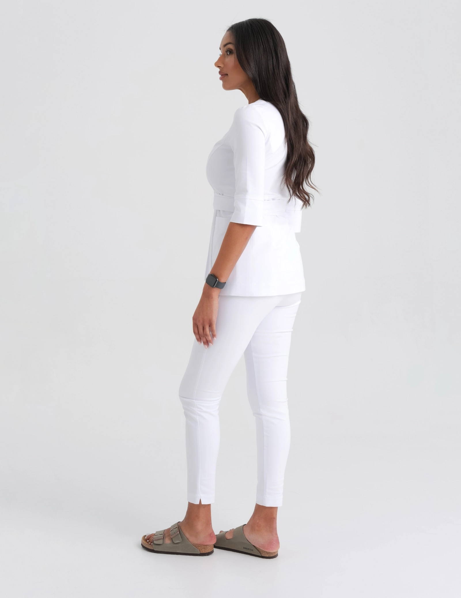 Women's Medical Scrub Pants Slim Fit - WHITE