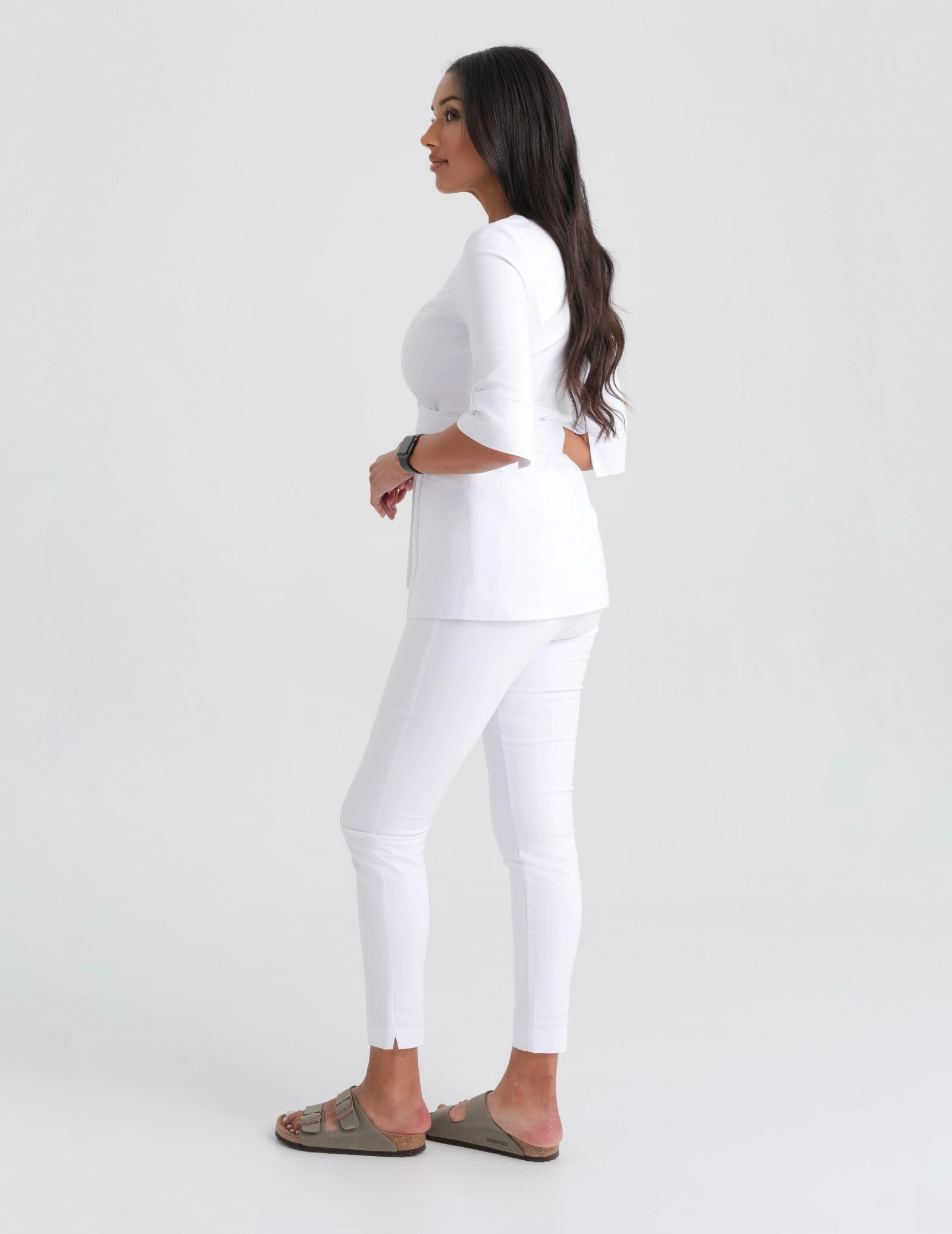 Women's Medical Scrub Pants Slim Fit - WHITE