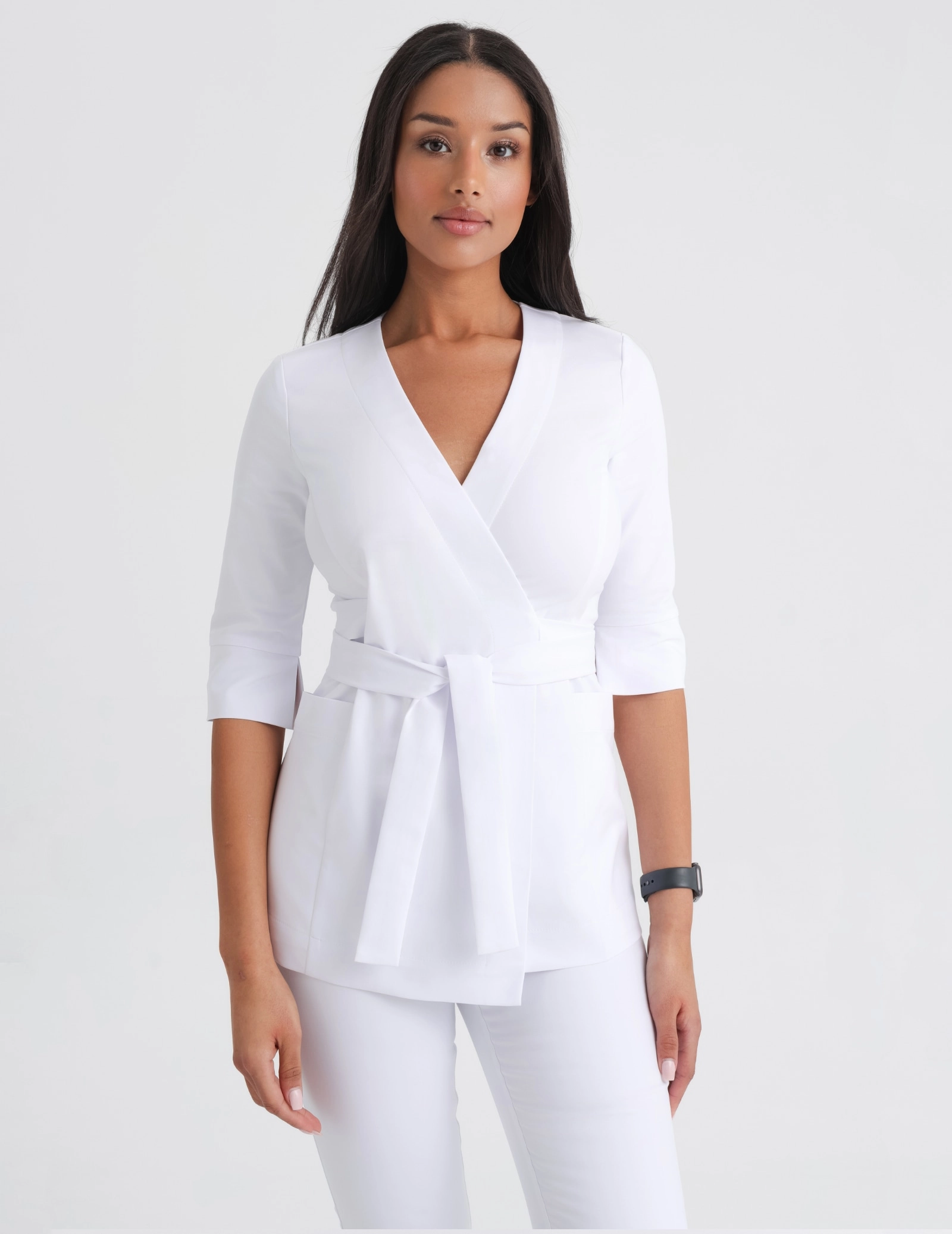 Rosalie tied medical sweatshirt - WHITE