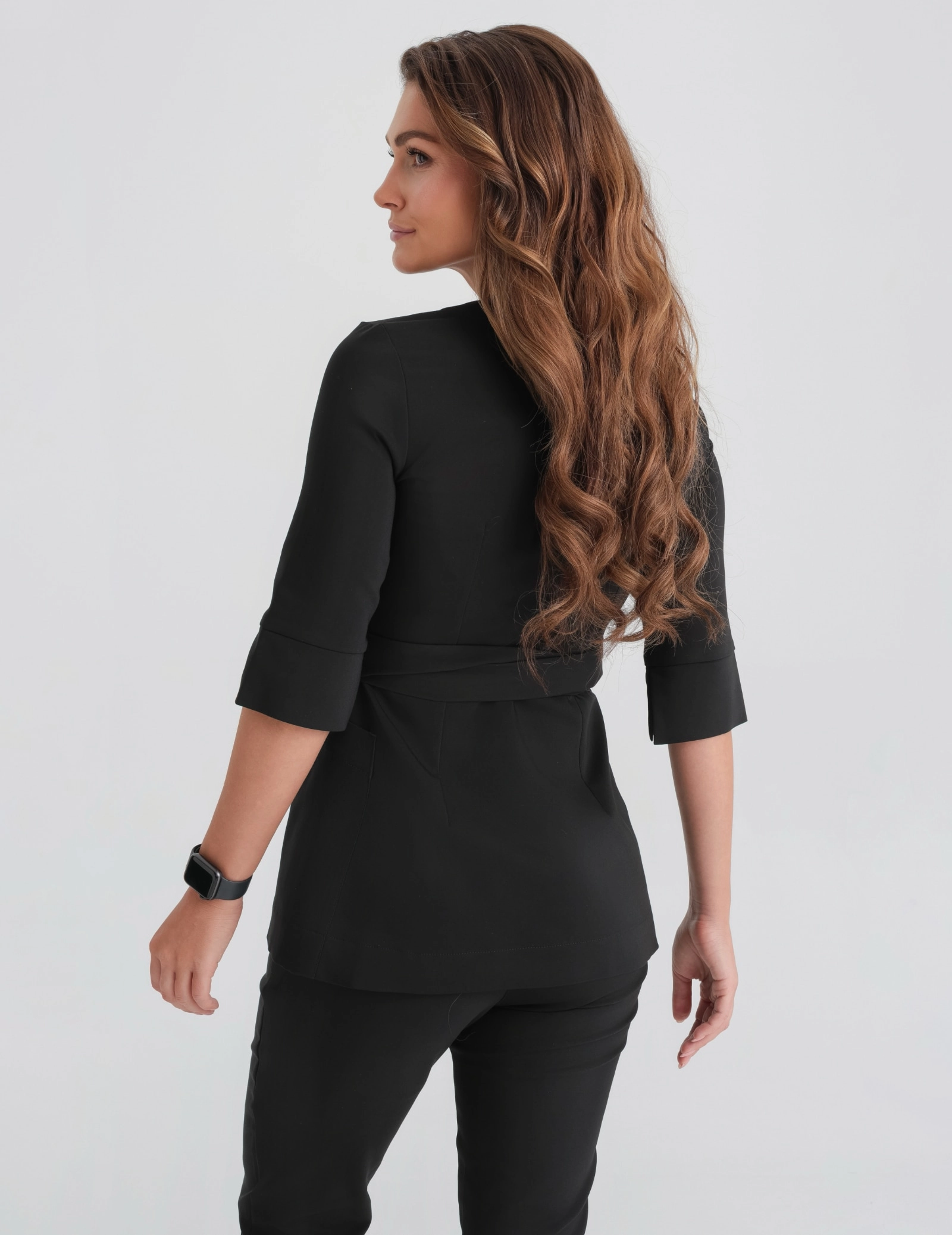 Rosalie tied medical hoodie - TRUE BLACK