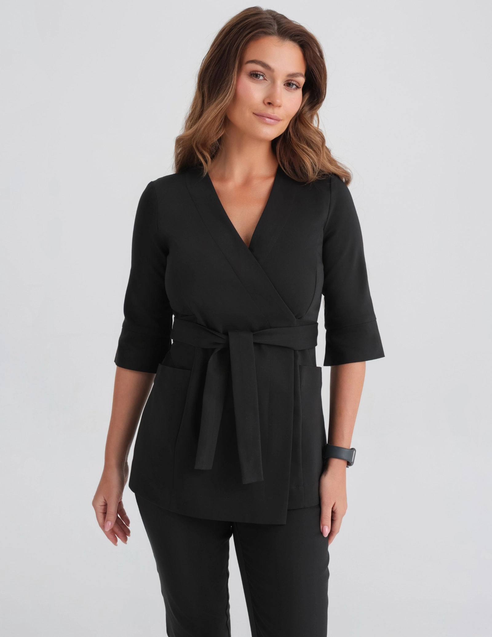 Rosalie tied medical hoodie - TRUE BLACK