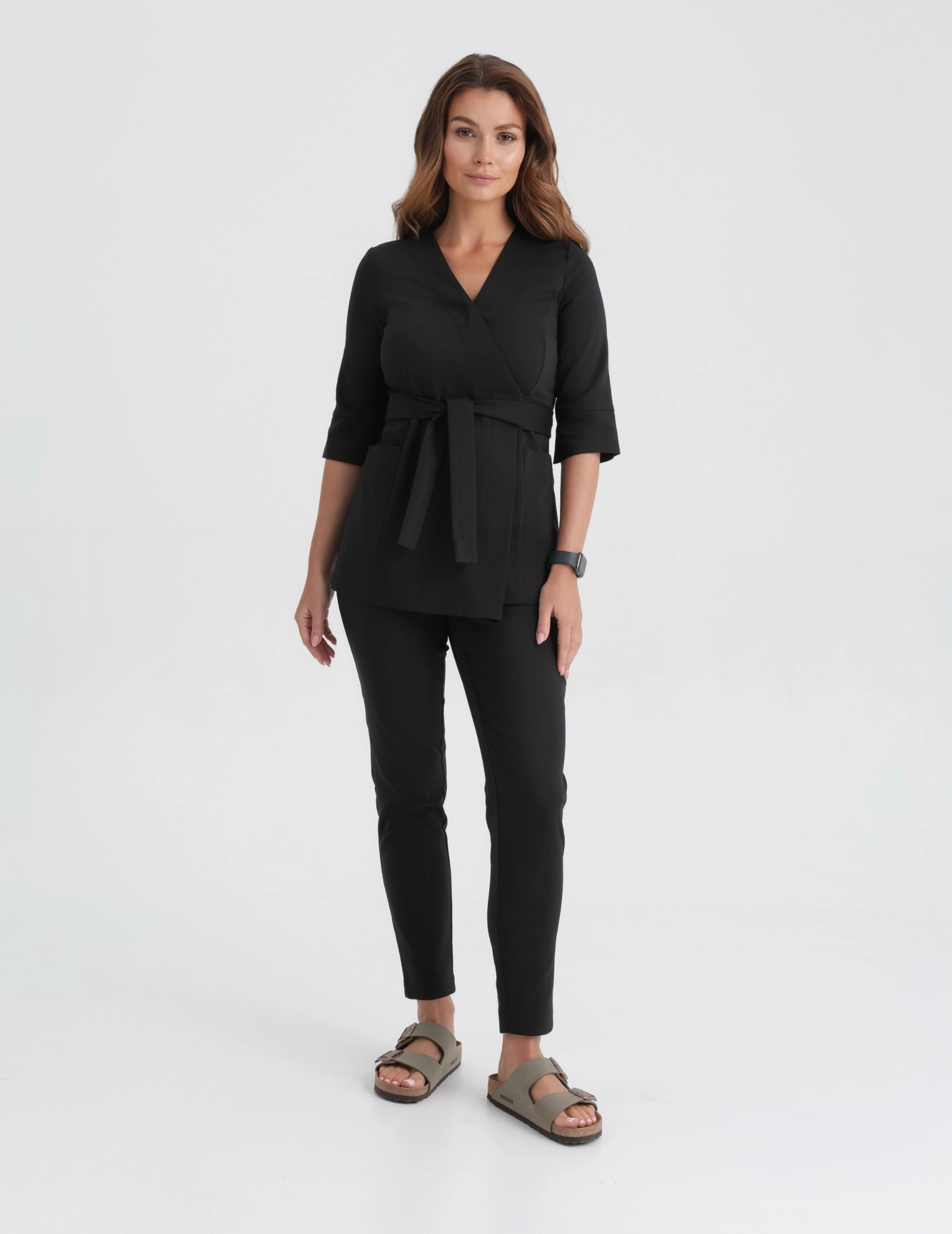 Women's Medical Scrub Pants Slim Fit- TRUE BLACK