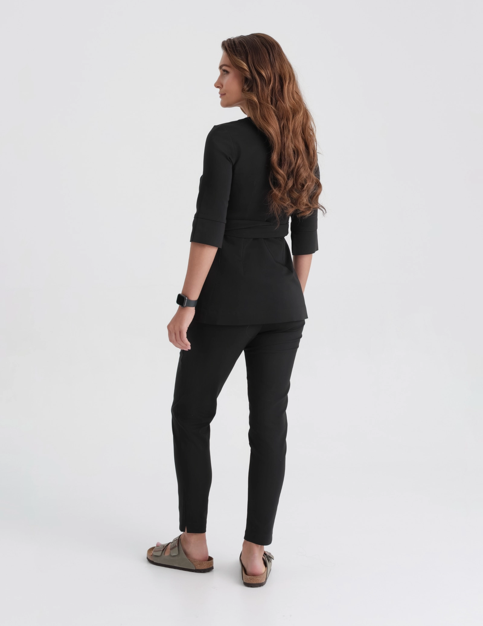 Women's Medical Scrub Pants Slim Fit- TRUE BLACK