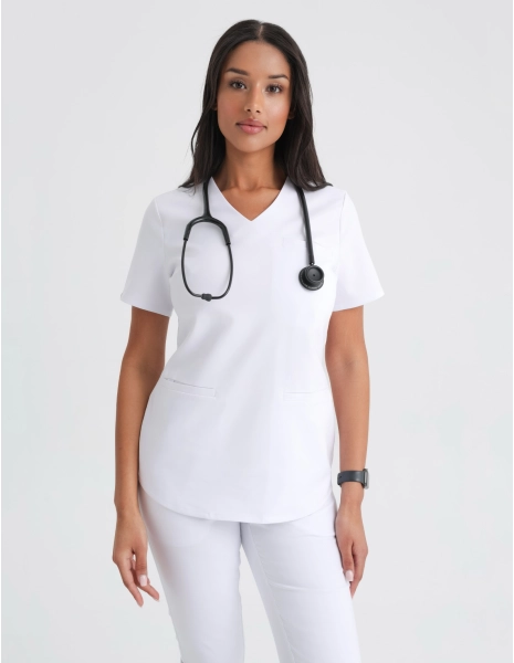 Medical Scrub Top Grace- WHITE
