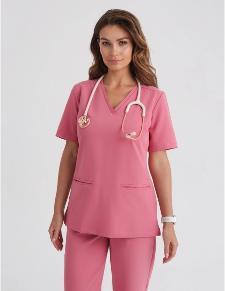 Medical Scrub Top Casy - RASPBERRY CRUSH