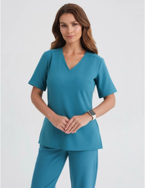 Medical Scrub Top Casy- OCEAN BLUE