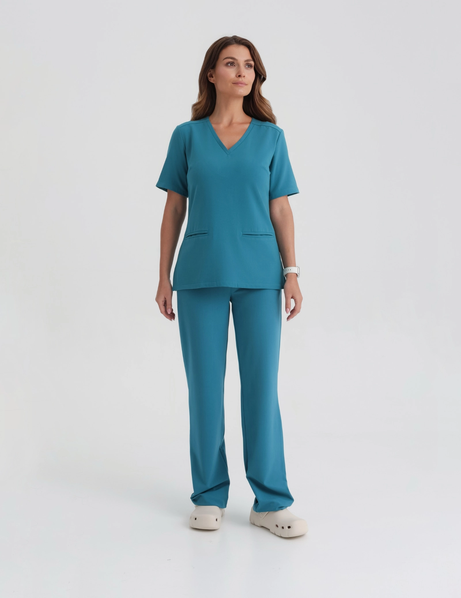 Medical Scrub Top Casy- OCEAN BLUE