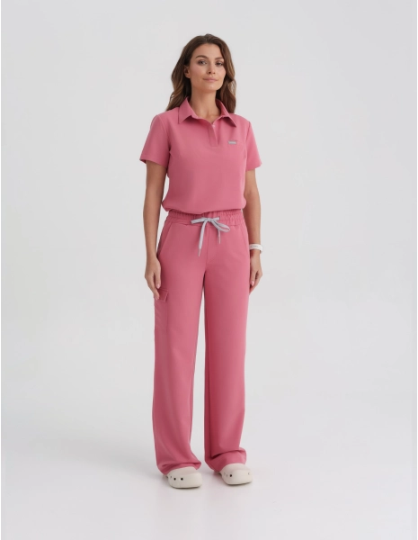 Women's Medical Scrub Pants Yoga - RASPBERRY CRUSH