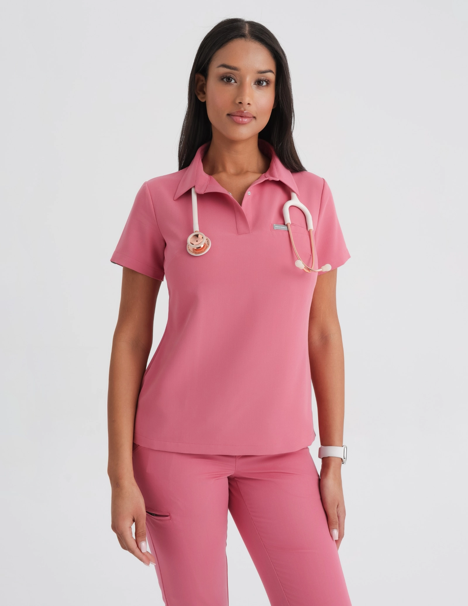 Medical Scrub Top Polo - RASPBERRY CRUSH Medical Scrub Top Polo - RASPBERRY CRUSH