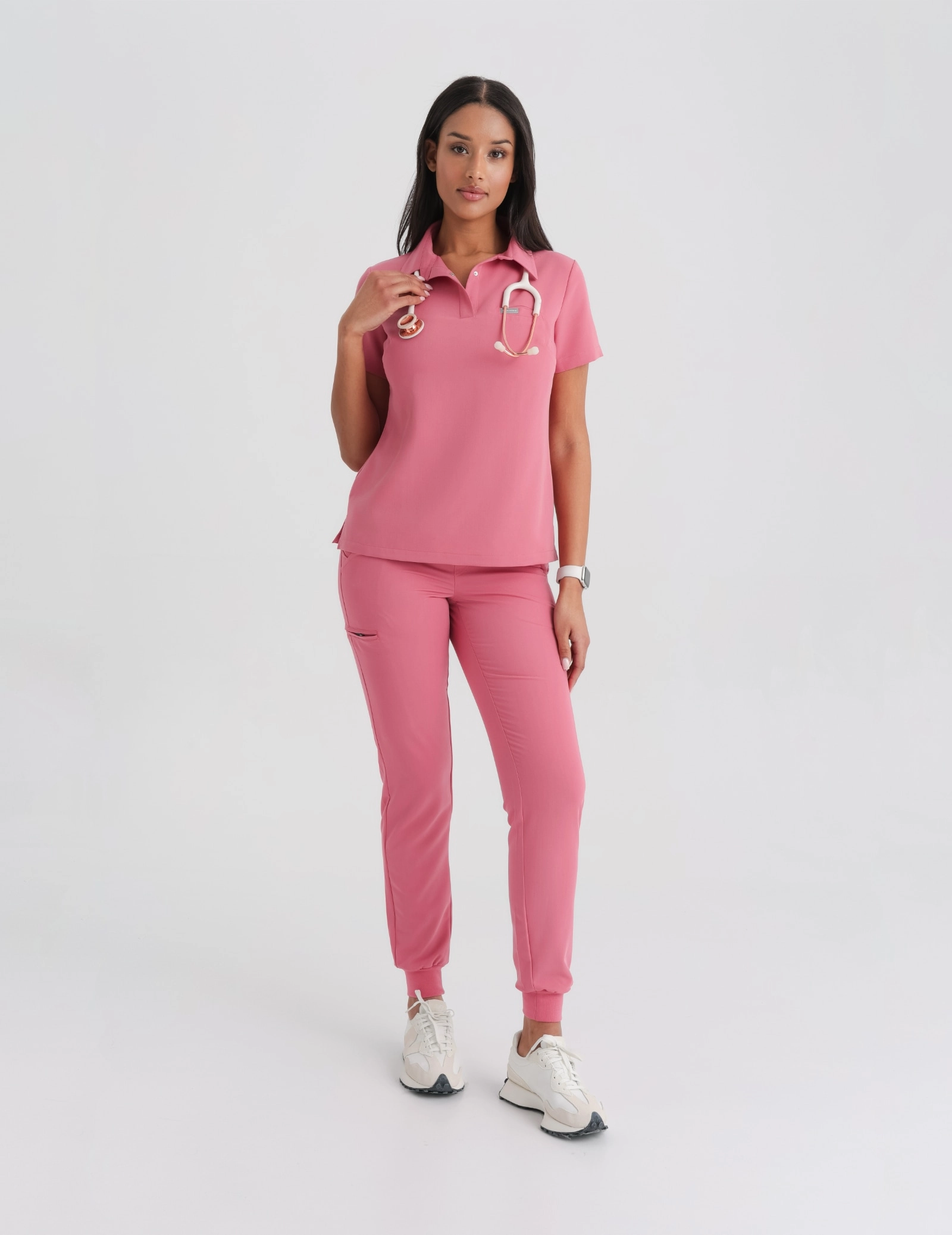 Medical Scrub Top Polo - RASPBERRY CRUSH Medical Scrub Top Polo - RASPBERRY CRUSH