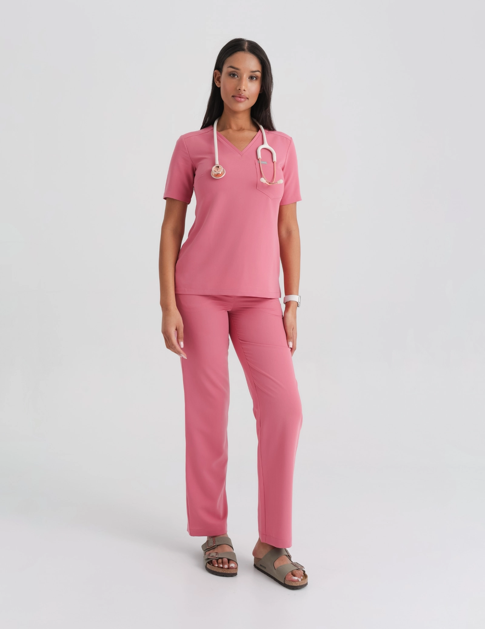 Medical Scrub Top Raya One Pocket - RASPBERRY CRUSH