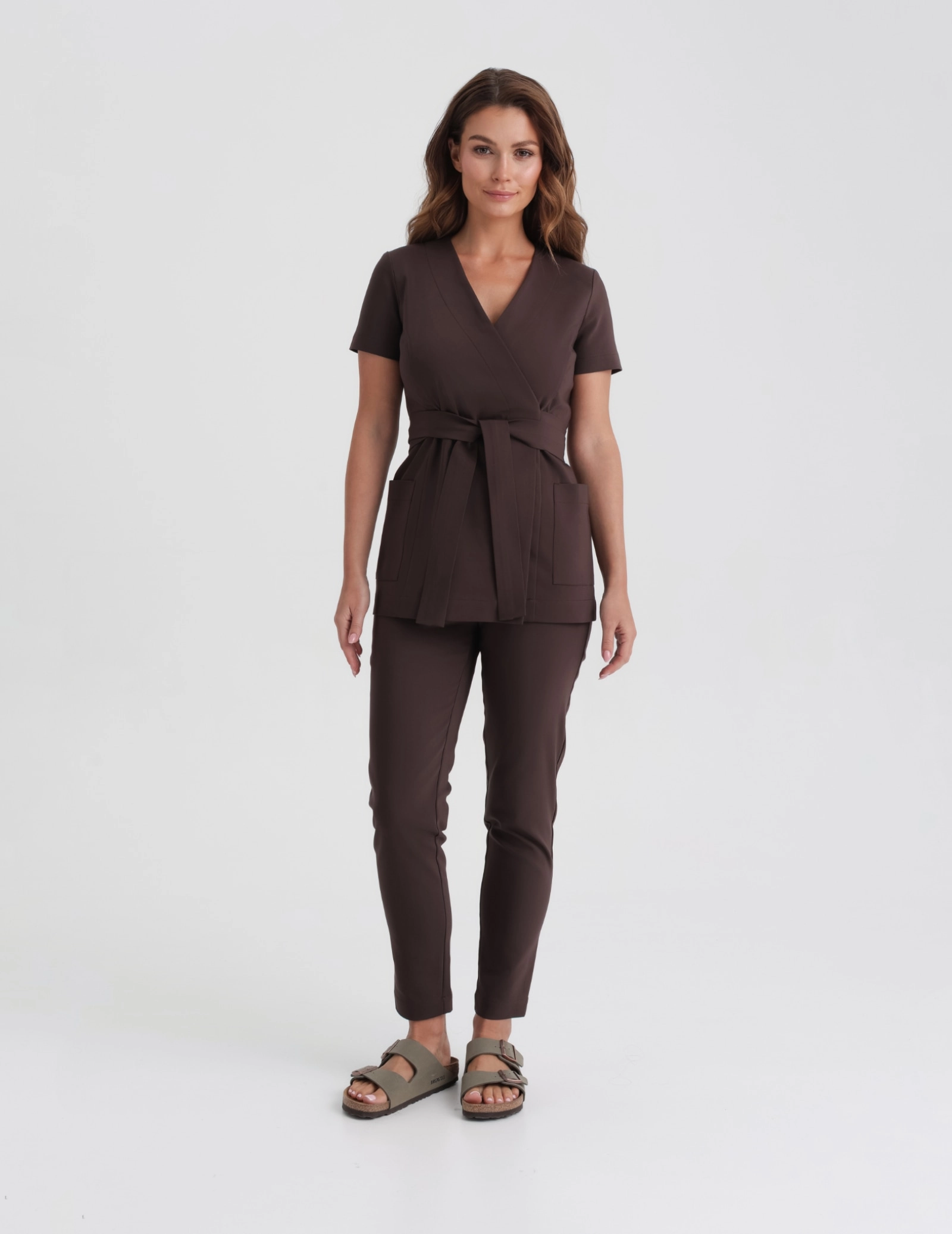 Medical Scrub Top Tie-Back Auri - ESPRESSO Medical Scrub Top Tie-Back Auri - ESPRESSO