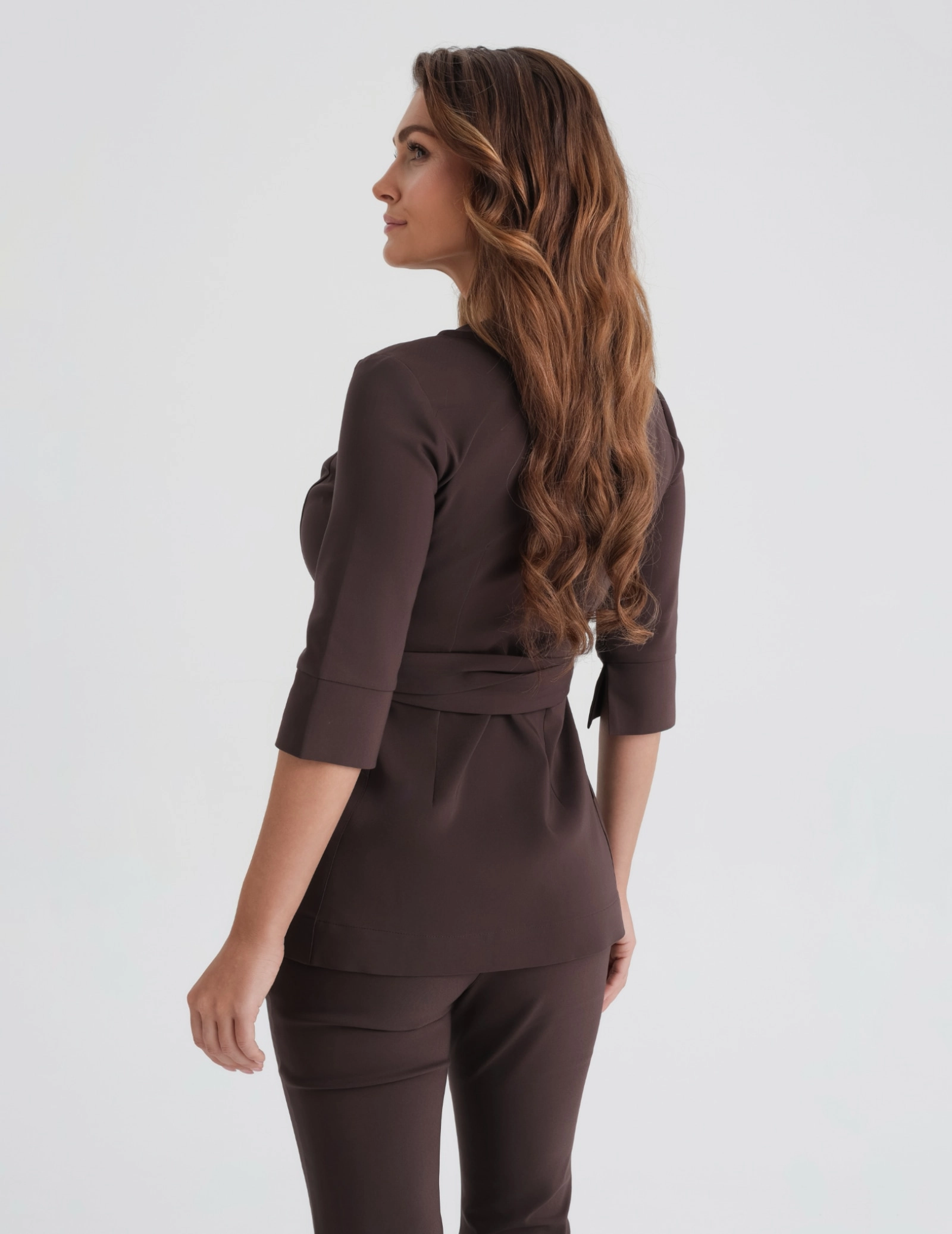 Medical sweatshirt tied Rosalie - ESPRESSO