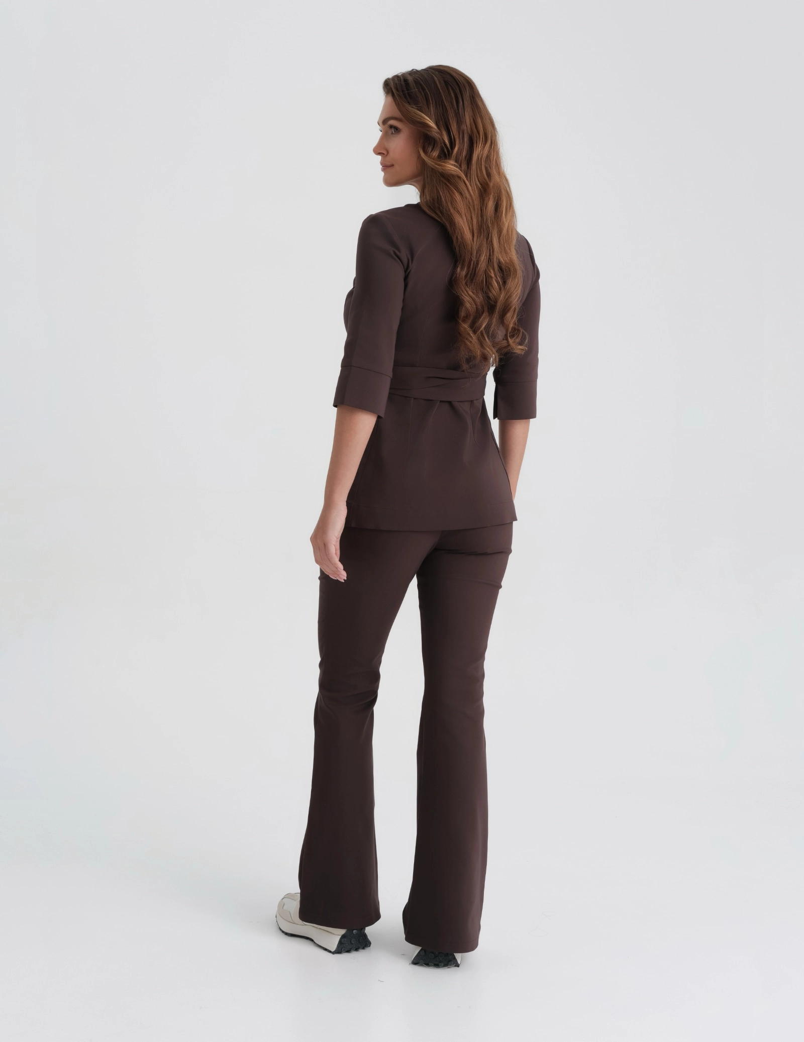 Medical sweatshirt tied Rosalie - ESPRESSO