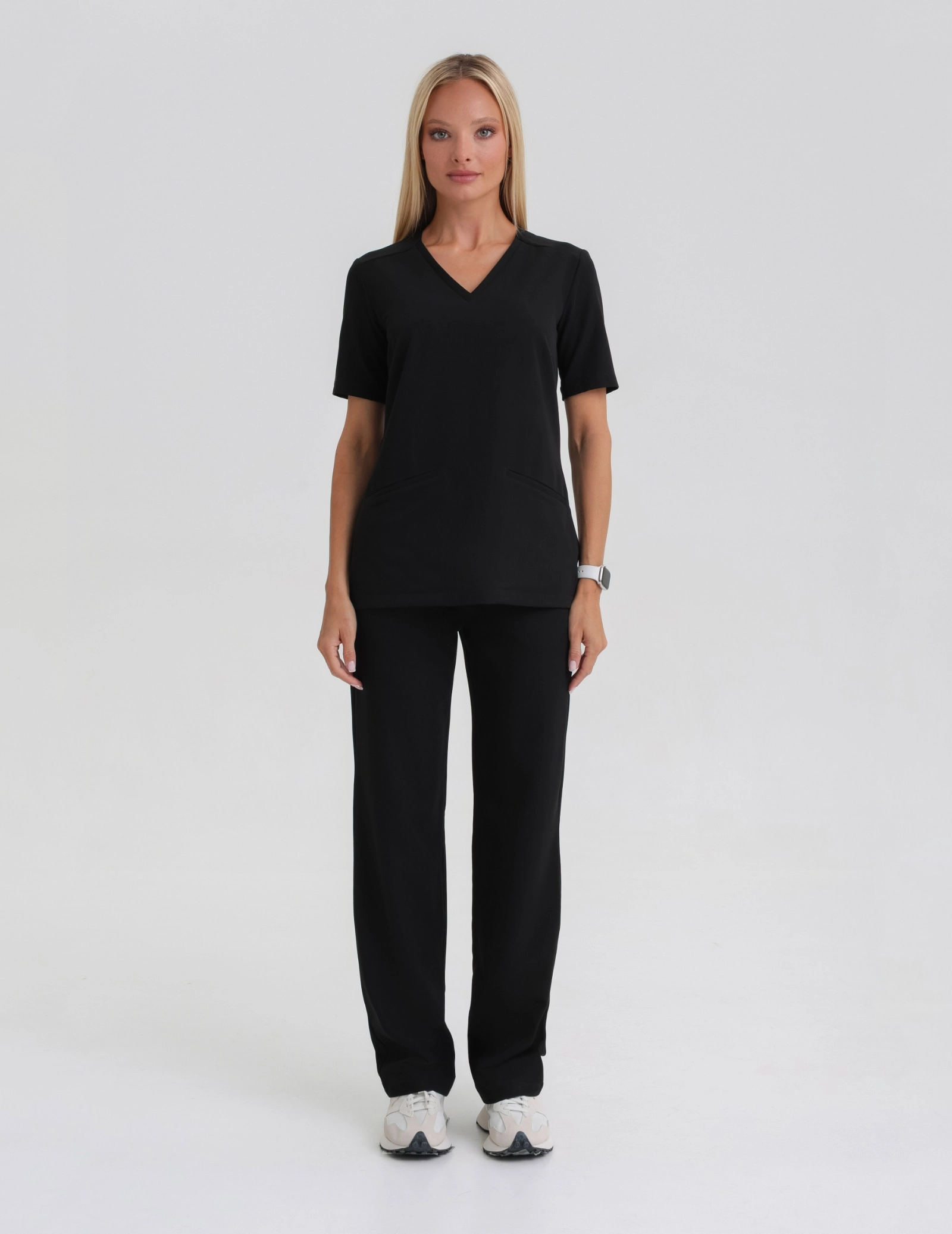 Medical Scrub Top Casy - BLACK