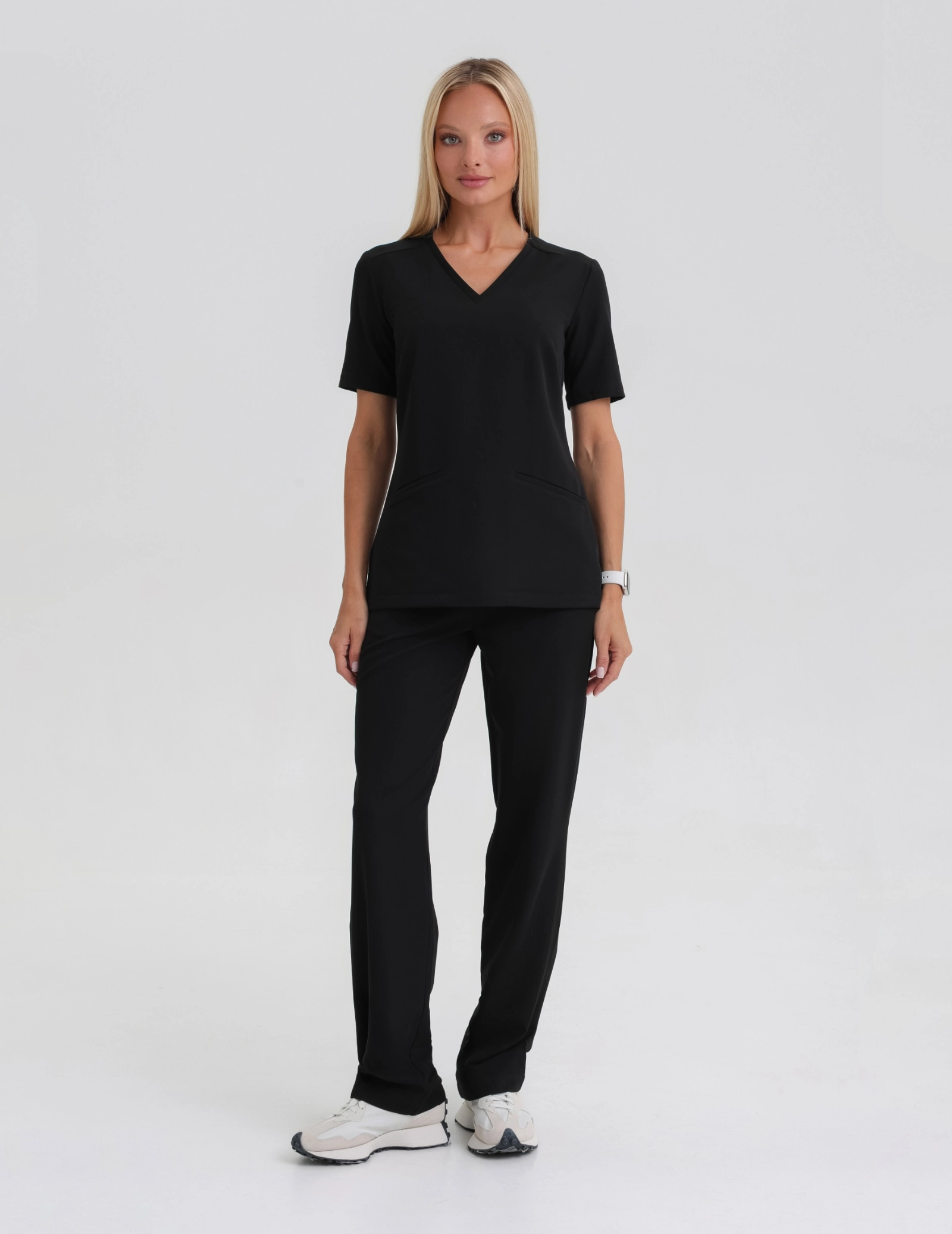 Medical Scrub Top Casy - BLACK