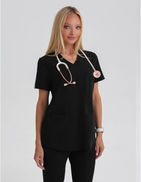 Scrub Tops - Grace Black