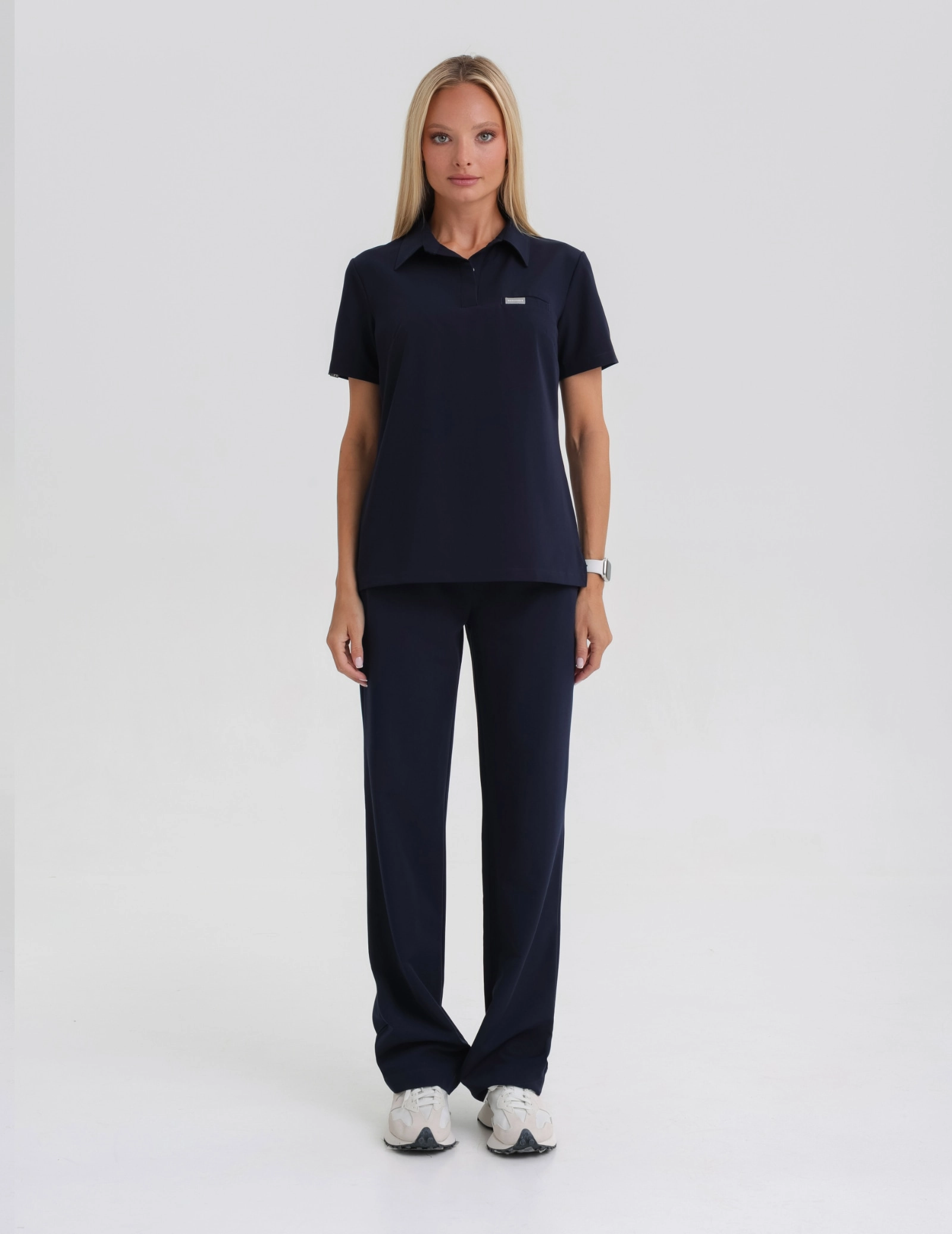 Medical Scrub Top Polo - DARK NAVY