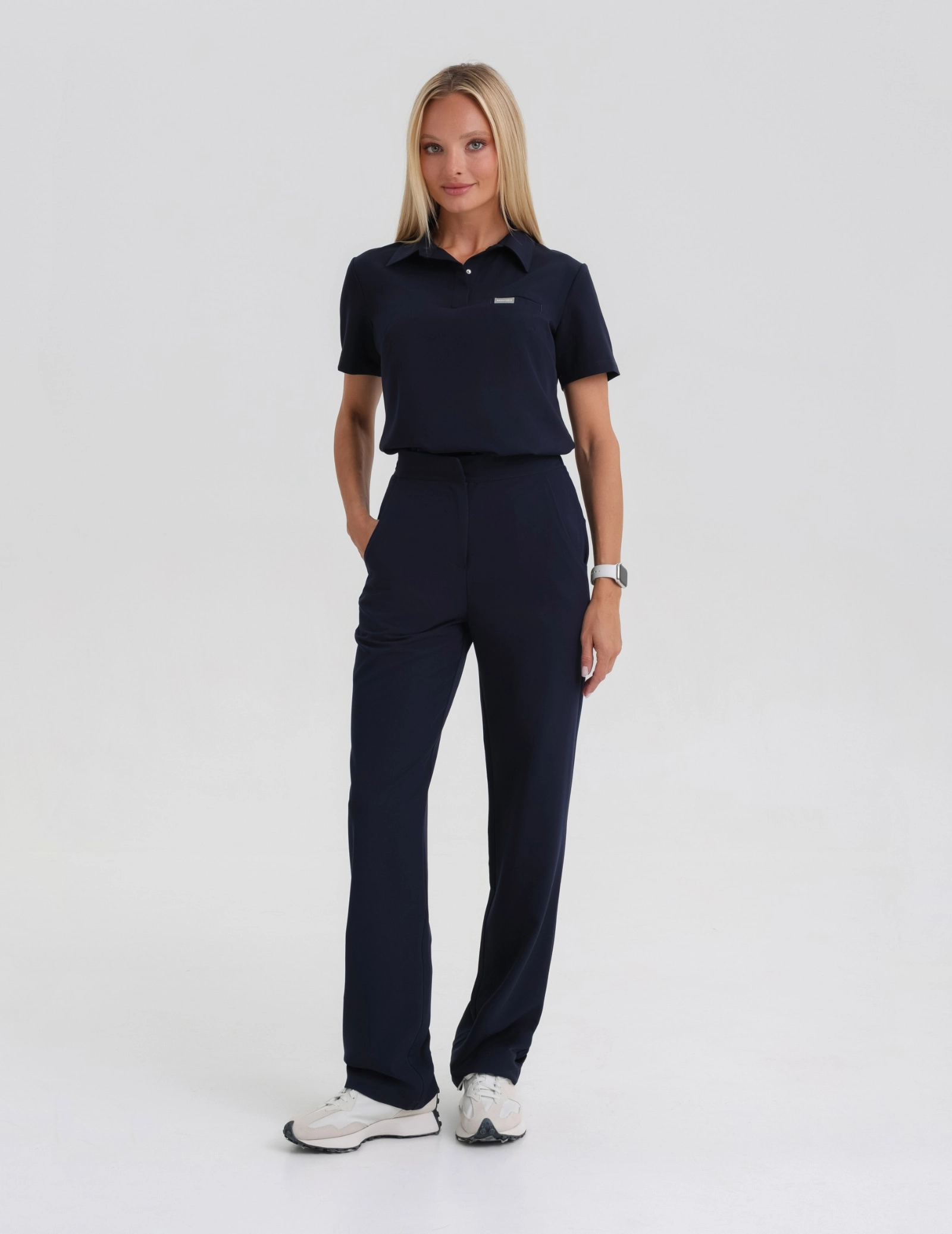 Medical Scrub Top Polo - DARK NAVY