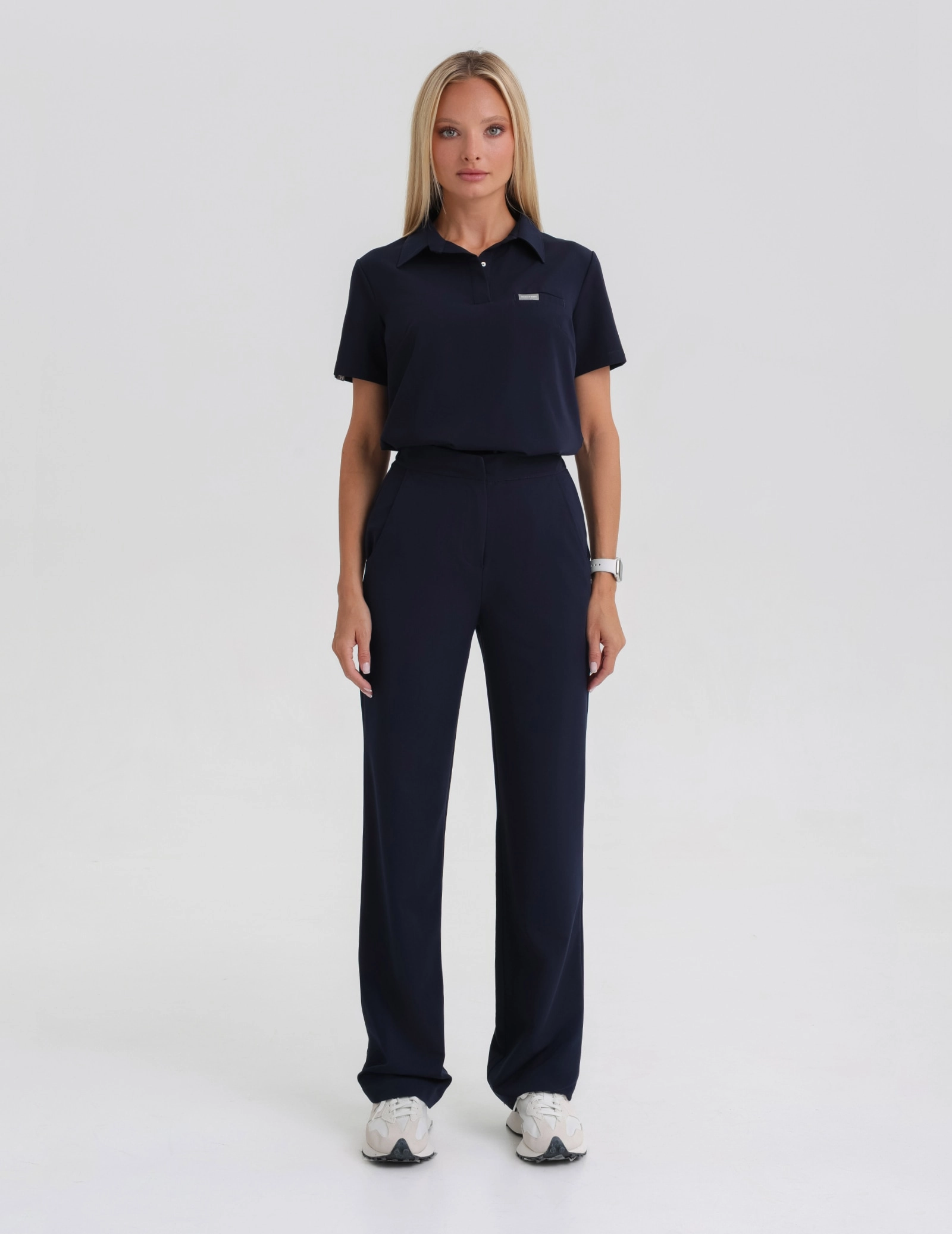 Medical Scrub Top Polo - DARK NAVY