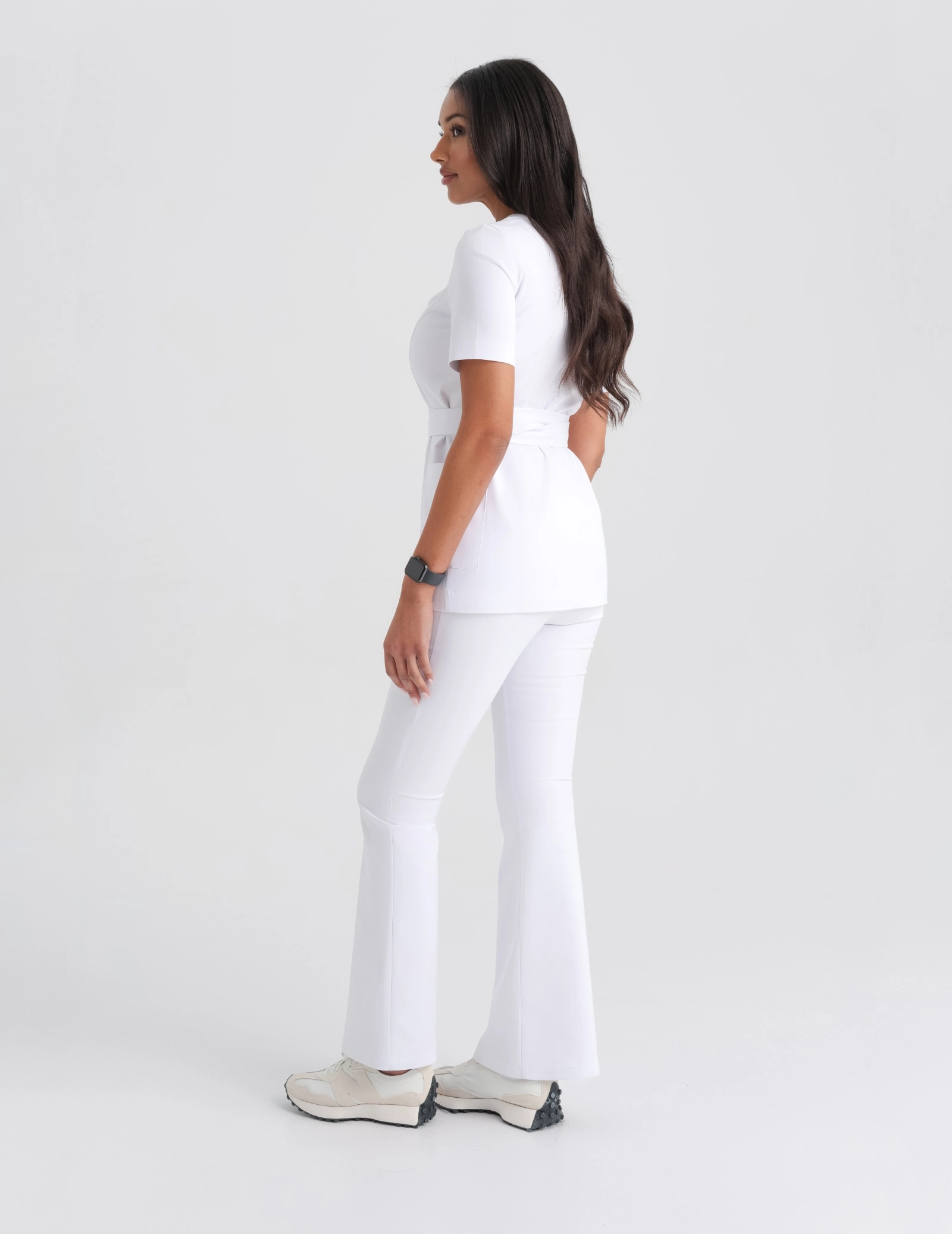 Medical Scrub Top Tie-Back Auri - WHITE
