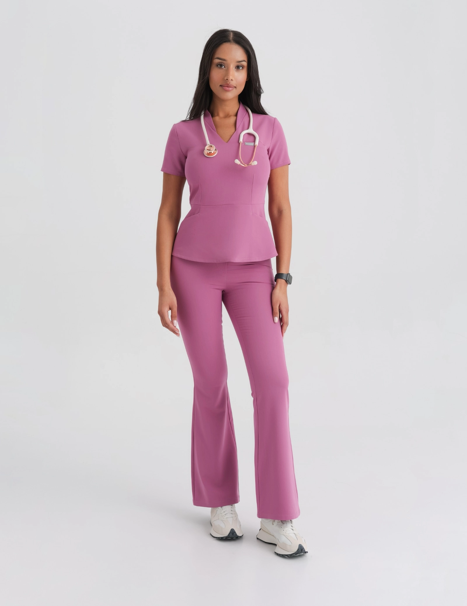 Women's Medical Scrub Pants Flare - BERRY SHAKE Women's Medical Scrub Pants Flare - BERRY SHAKE