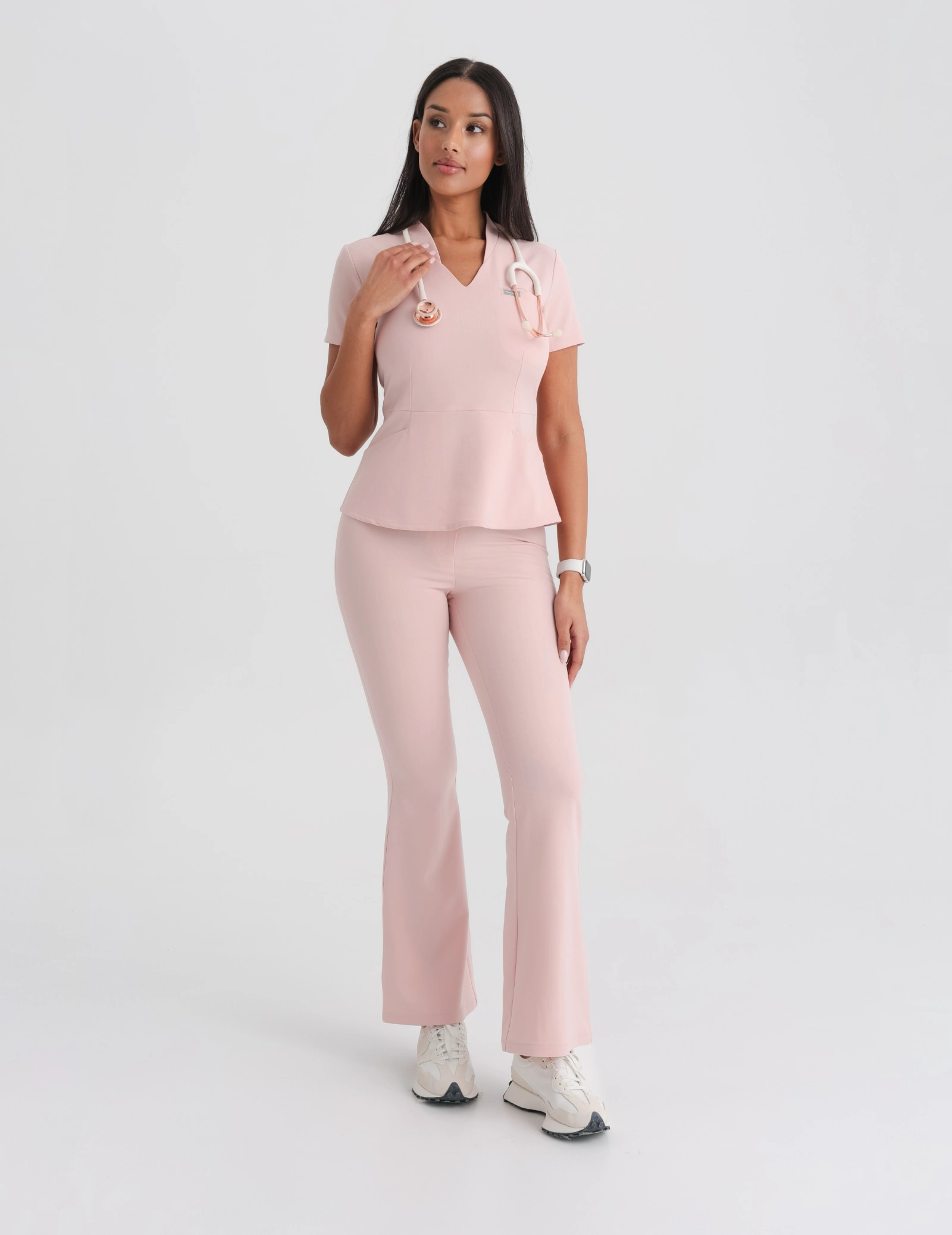Women's Medical Scrub Pants Flare - DUSTY ROSE