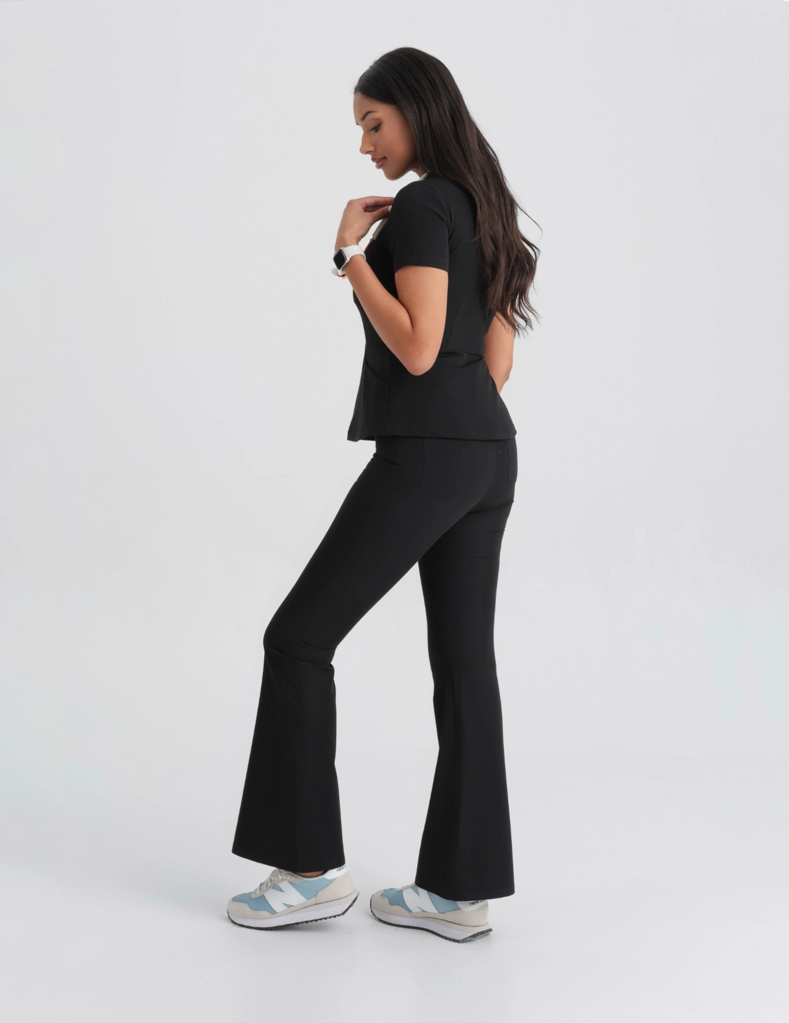 Women's Medical Scrub Pants Flare - BLACK