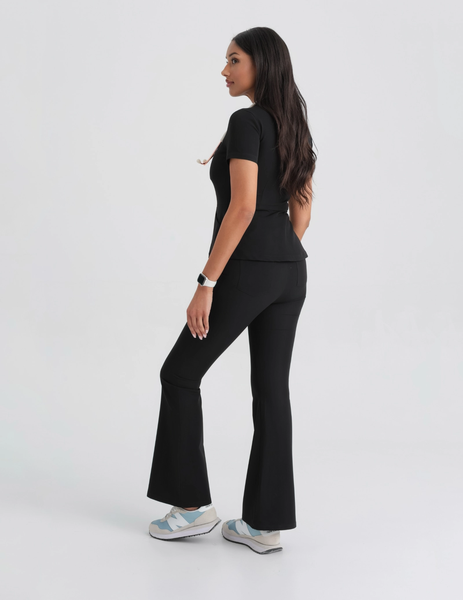 Women's Medical Scrub Pants Flare - BLACK