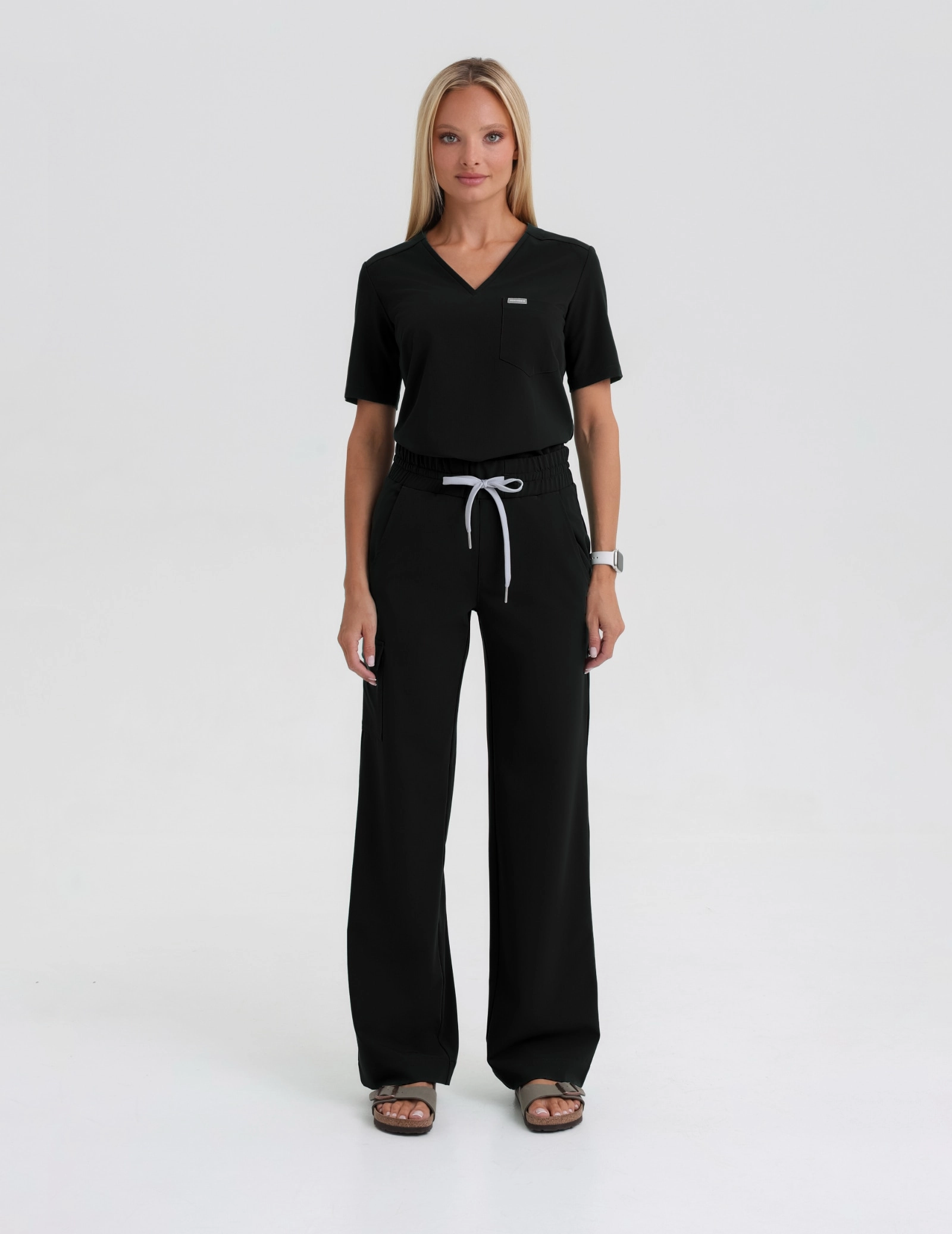 Women's Medical Scrub Pants Yoga - BLACK